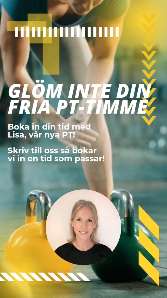 Kom igång ordentlig med din träning och förbättra ditt välmående!
Boka din fria PT-timme med Lisa, skriv här eller kom fram till i receptionen så hittar vi en tid som funkar!