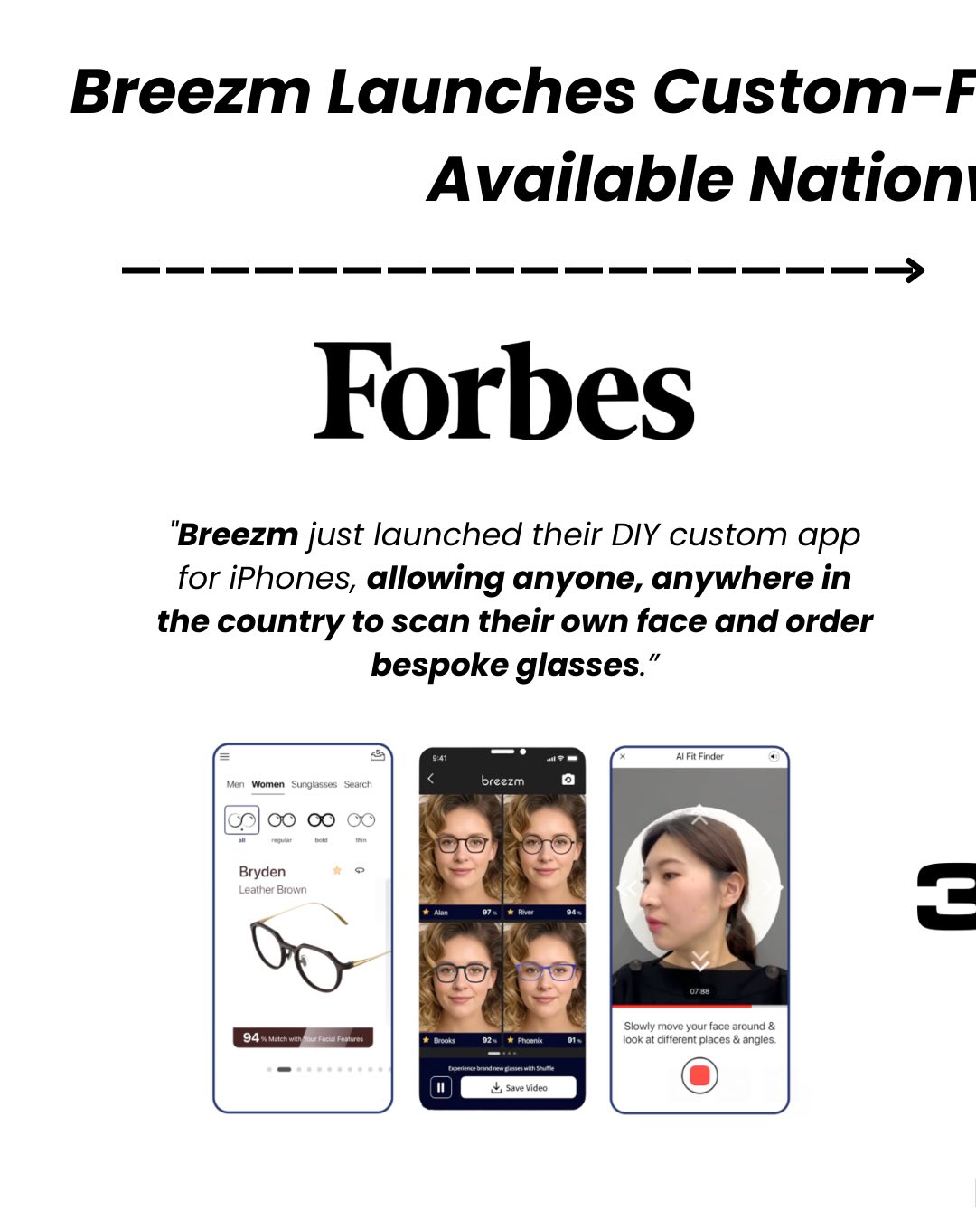 It’s been a big month for @breezm.global and glasses wearers EVERYWHERE 👓📱✨
Now, with Breezm’s new iPhone app, anyone, anywhere can order 100% personzalied, bespoke 3D-printed specs to their home.
Take it from @forbes senior contributor Larry Olmsted (@travelfoodguy), who wrote in his recent full-length review of Breezm: “I have been wearing glasses daily for nearly half a century…and I just got the first pair that fit perfectly, and I love them. I’ve also gotten more unsolicited ‘I love your glasses’ comments in the last few weeks…”
📲 Check out Breezm: Eyewear Made For You in the App Store. And Larry’s feature for Forbes at link in our bio. 🤓