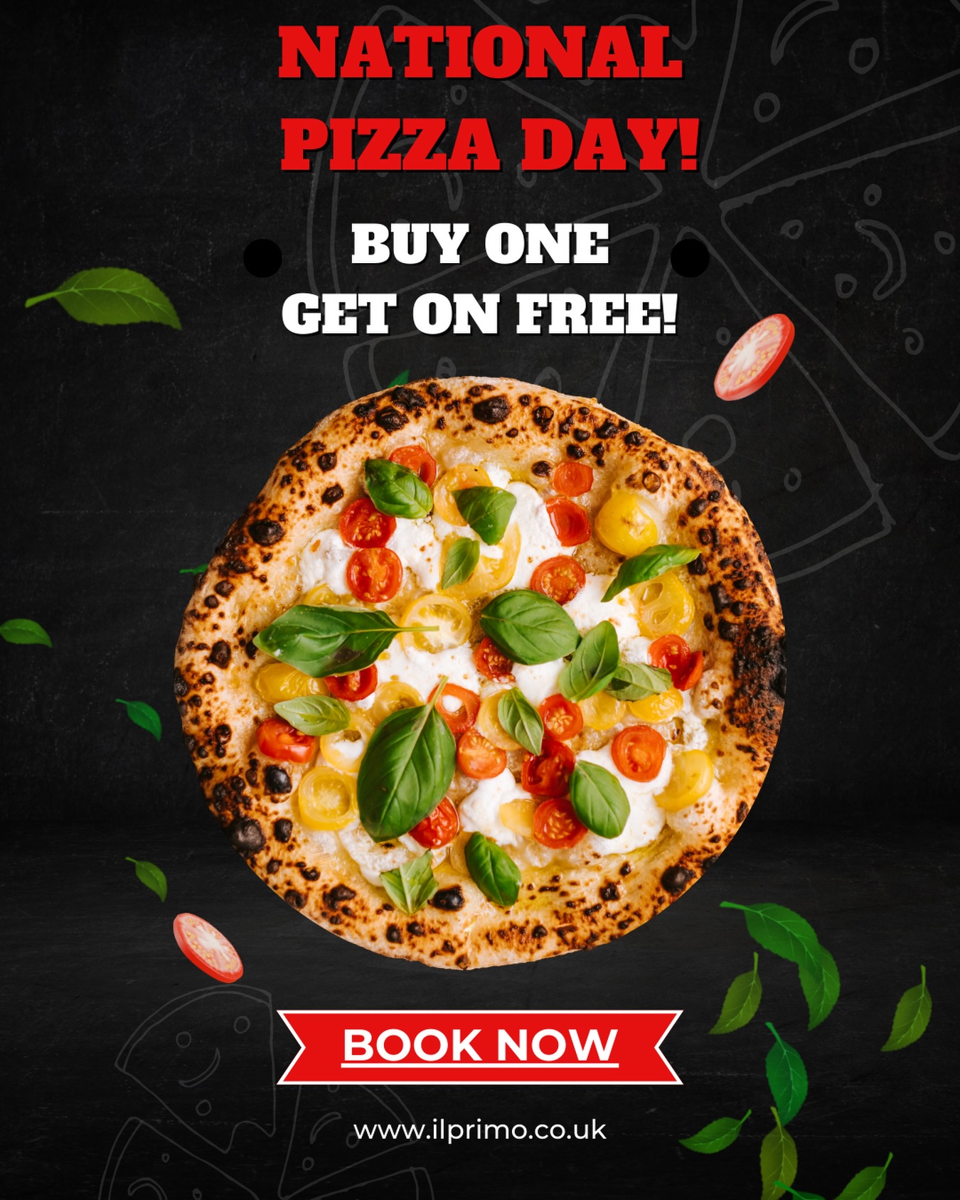 Happy World Pizza Day! 🍕
The best way to celebrate,
Buy one pizza and enjoy another one on us.
Today only!