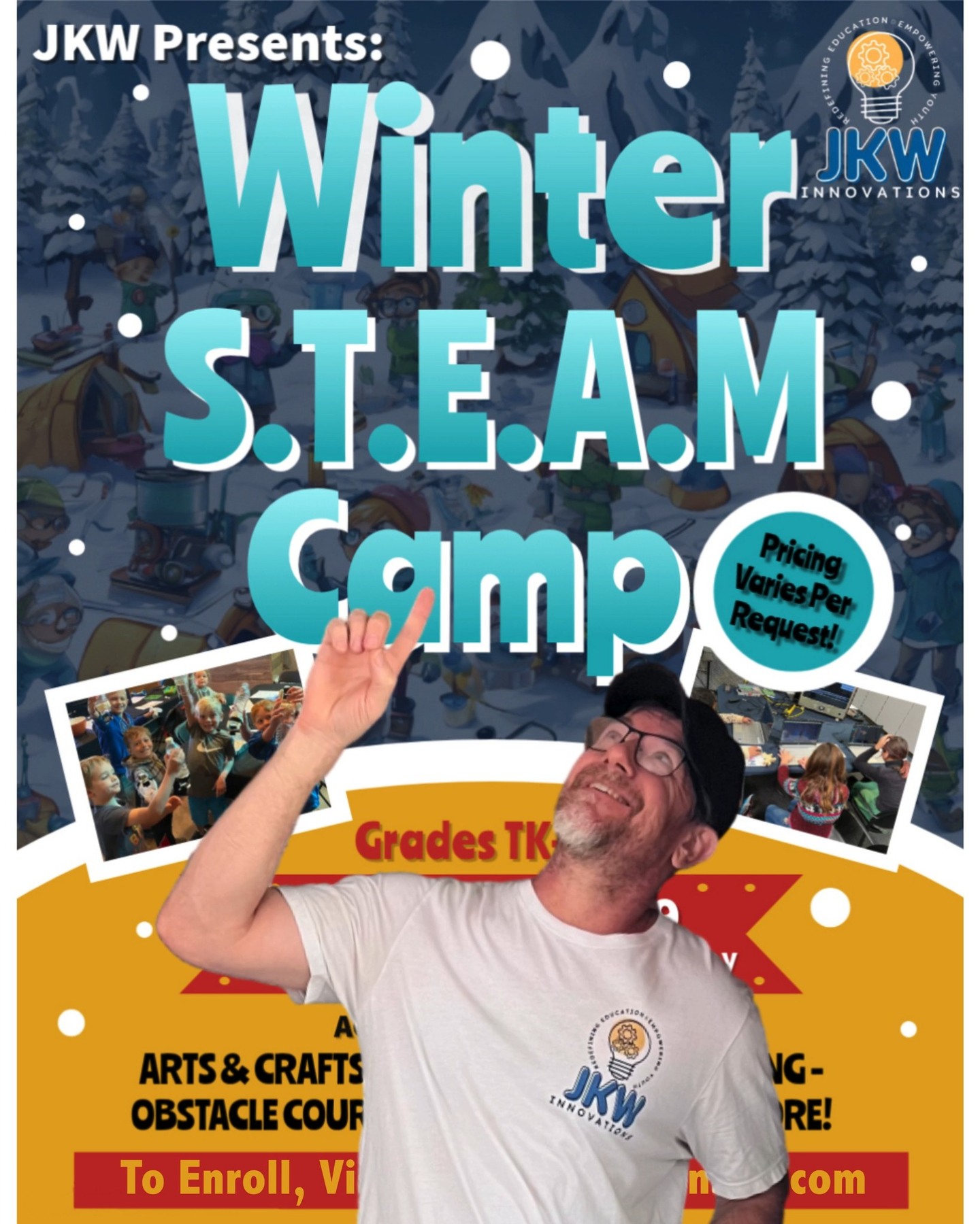 ❄️ Winter S.T.E.A.M Camp starts Monday, February 16!
Our camp is designed for students TK–7th grade and focuses on hands-on learning through building, science, creativity, and movement — all in a small-group, homeschool-friendly environment.
⭐ Flexible enrollment available
Students may attend one day, multiple days, or the full camp — whatever works best for your family.
📅 February 16–19
⏰ 9:00 AM–12:00 PM
📍 El Cajon, CA
🌐 Learn more at JKWInnovationsLLC.com
#WinterSTEAMCamp #ElCajonHomeschool #SanDiegoHomeschool #EastCountyHomeschool #HomeschoolSanDiego
#HomeschoolCalifornia #ElCajonCA #EastCountySanDiego #SanDiegoKids #ElCajonKids
#HomeschoolCamp #STEAMCamp #STEMForKids #HandsOnLearning #CreativeKids
#SchoolBreakCamp #FlexibleEnrollment #SmallGroupLearning #KidsActivities #LearningThroughPlay #LocalHomeschool #JKWInnovations