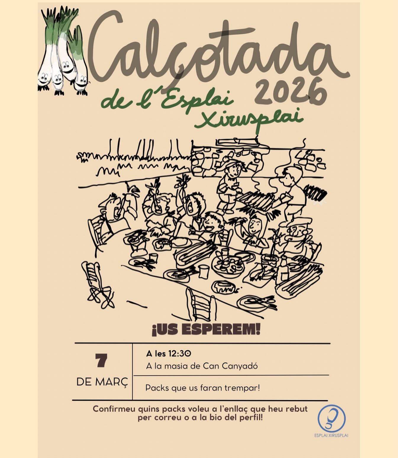 Hola Xiruuus!!!!🩵👣
Ja arriba ja arriba!
La tenim a tocar!
Famílies, un any més estem il•usionades de tornar a celebrar la Calçotada Popular del Xirus!
La calçotada serà el dia 7 de març🗓️ a les 12:30 🕧 a la Masia de can Canyadó📍
Reviseu el correu i el telegram, on heu rebut l’enllaç per poder reservar els vostres lots! També trobareu l’enllaç a la biografia del perfil.📩
Animeu-vos a venir que ens ho passarem d’allò més bé!
Us esperem!
🩵🩵🩵🩵🩵
#calçotada #xirus
