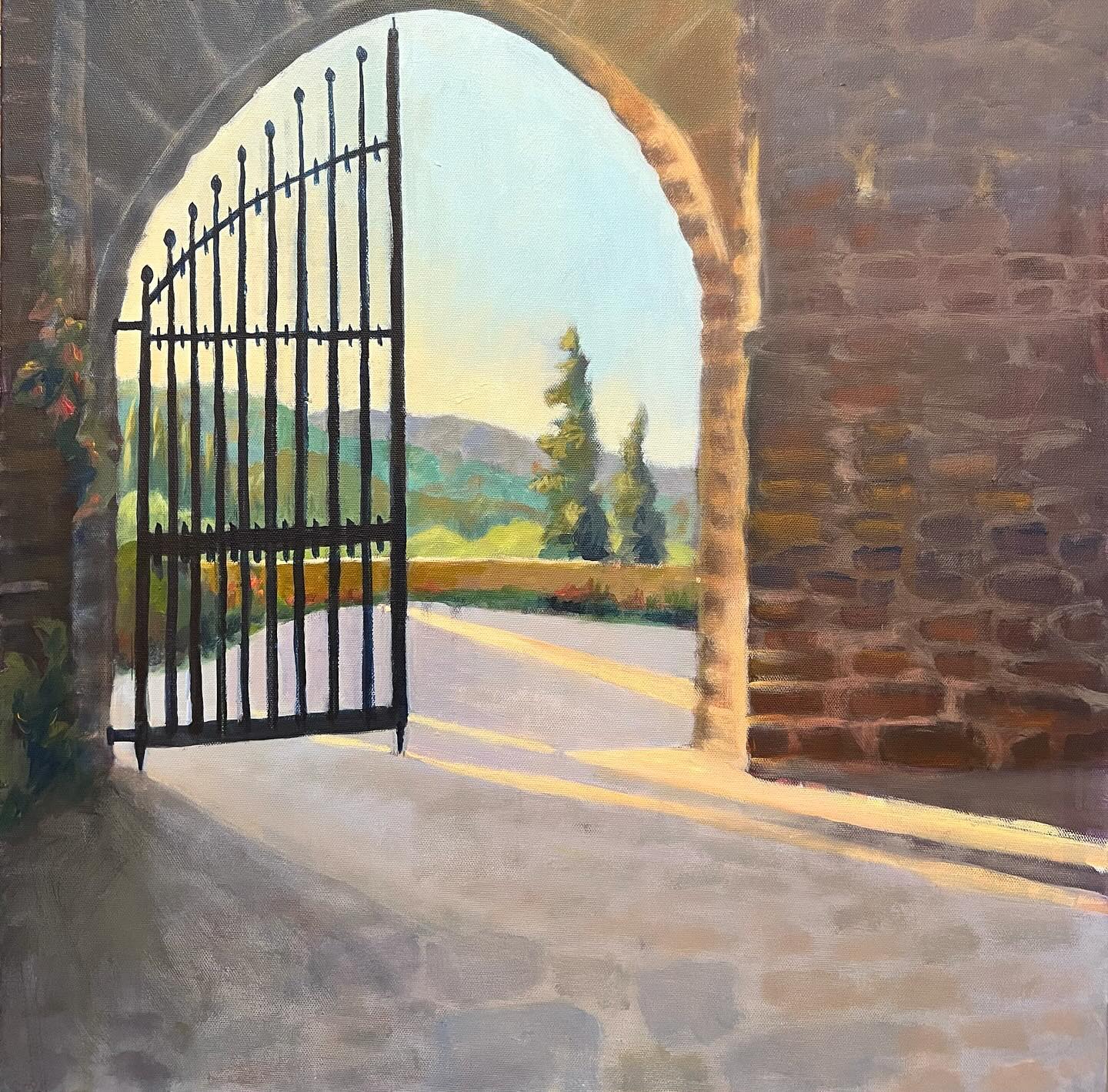 I keep dreaming of the huge door in the Castle in Umbria, opening to an enchanting and very paintable landscape! It was a perfect trip with Winslow Art Center last September. Heavenly!