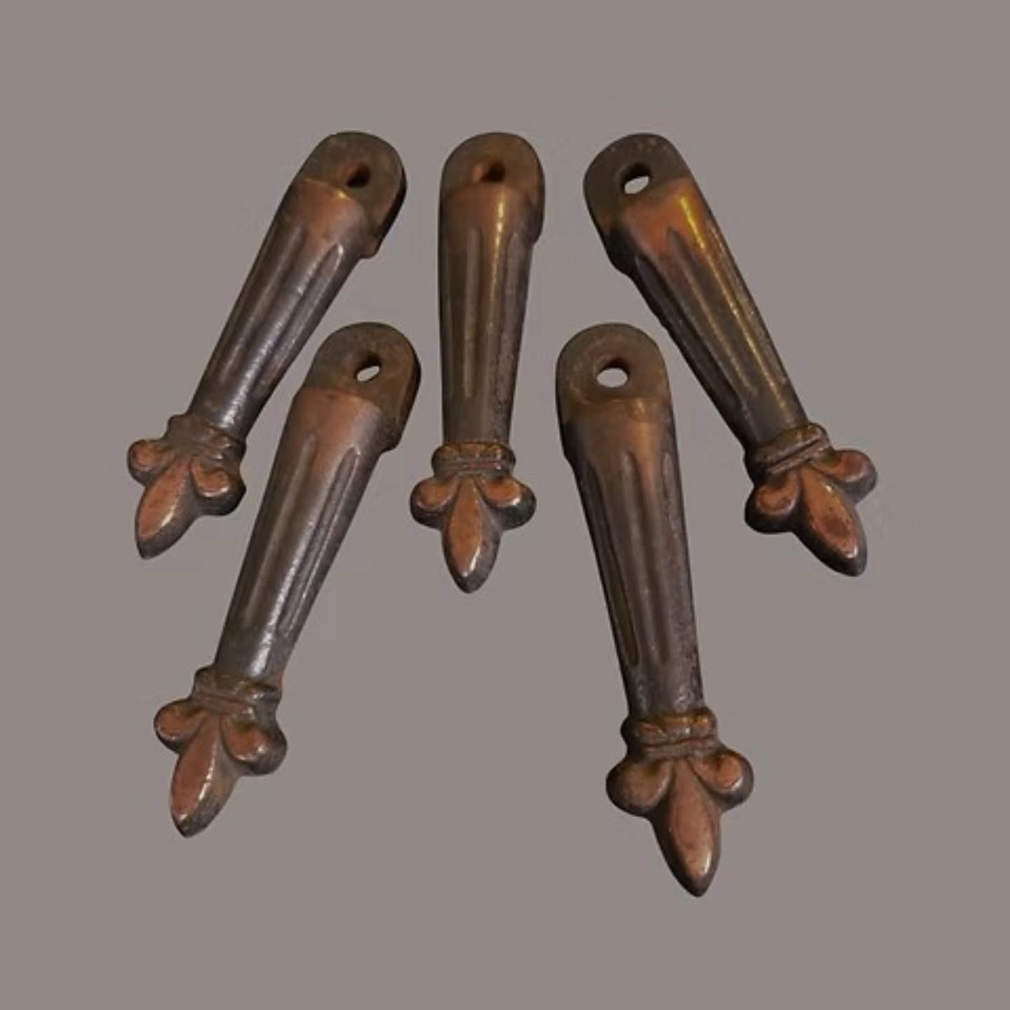 Victorian Cast Iron Stair Runner Holders – Set of Five c1880-1910 architectural | https://share.google/UhSyXtNwGvW2o2ZUp #objetdart #stufftoyouandme #architecturalsalvage