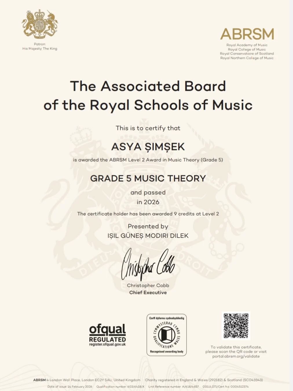 Öğrencimiz Asya Şimşek 5.Aşama teori sınavını
başarı ile geçmiştir🎊 🎉 . Kendisini ve öğretmenini tebrik ediyor👏🏻 başarılarının devamını diliyoruz🧿 🌺