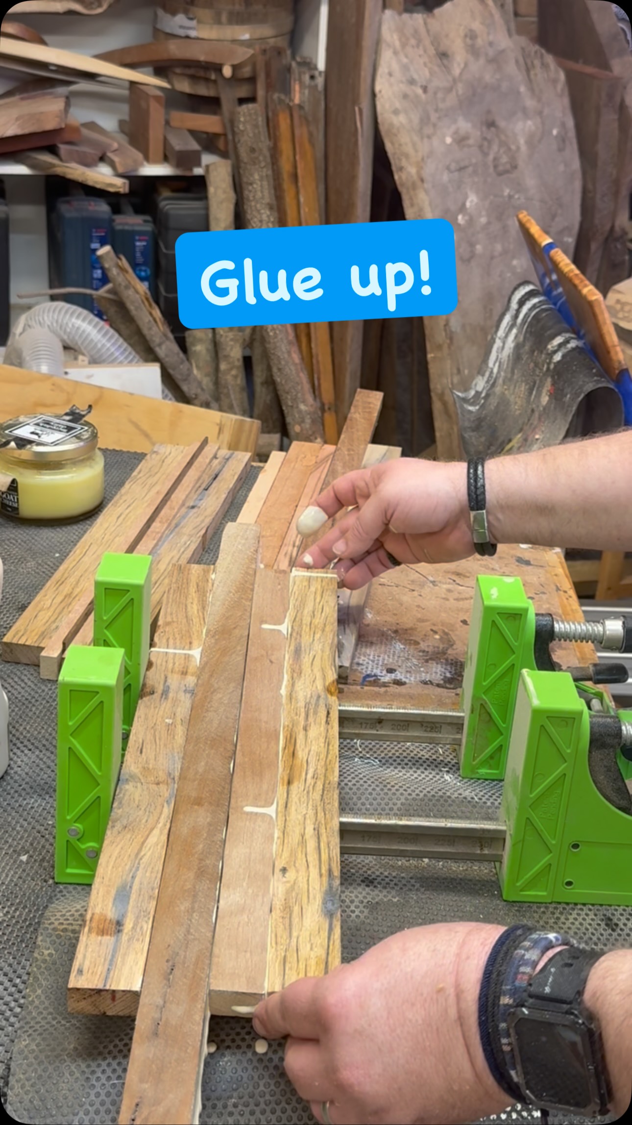 Working on the next set of boards, but prep first. Have some really interesting pieces here will make into panels and work on what is next. #glueup #woodworkingcommunity #bespoke #shoptime #handmade