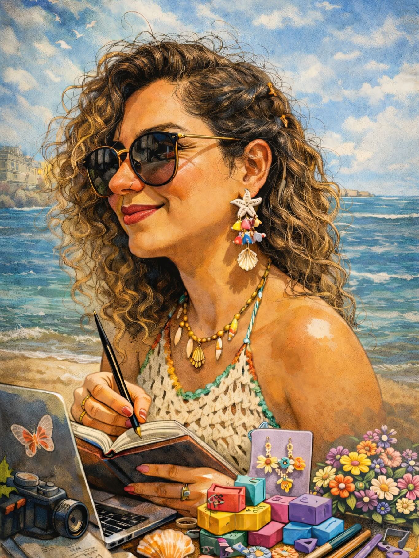 Es que que linda caricatura y que bacan que el chat me vea así jajaja ahora yo me quiero mirar así 🤭
Con esta foto tan linda quiero aprovechar de contarles un poquito quién soy 🤍
Soy Ceci, Raquel… o Labati, como muchas me conocen. Soy diseñadora gráfica de profesión, pero sobre todo una mujer creativa que ama hacer cosas con las manos, imaginar mundos y transformar pequeñas ideas en objetos que acompañan la vida de otras personas.
Batitu nació desde ahí… desde mi amor por crear y las ganas de construir algo propio con calma, intención y mucho corazón. Acá diseño cada aro, cada flor, cada forma. Mezclo los colores de la arcilla, modelo pétalo por pétalo, pruebo combinaciones y celebro cuando algo resulta bonito.
Detrás de cada par de aros hay horas de trabajo y mucha emoción, es una parte muy grande de mí. Es mi forma de decirle al mundo que lo hecho a mano importa y que rodearnos de cosas lindas nos puede cambiar el día.
Y en este camino también descubrí algo hermoso: amo enseñar. Por eso hago talleres, y les adelanto que se viene uno prontito ✨
Gracias por estar aquí y por apoyar lo hecho con amor 🦋