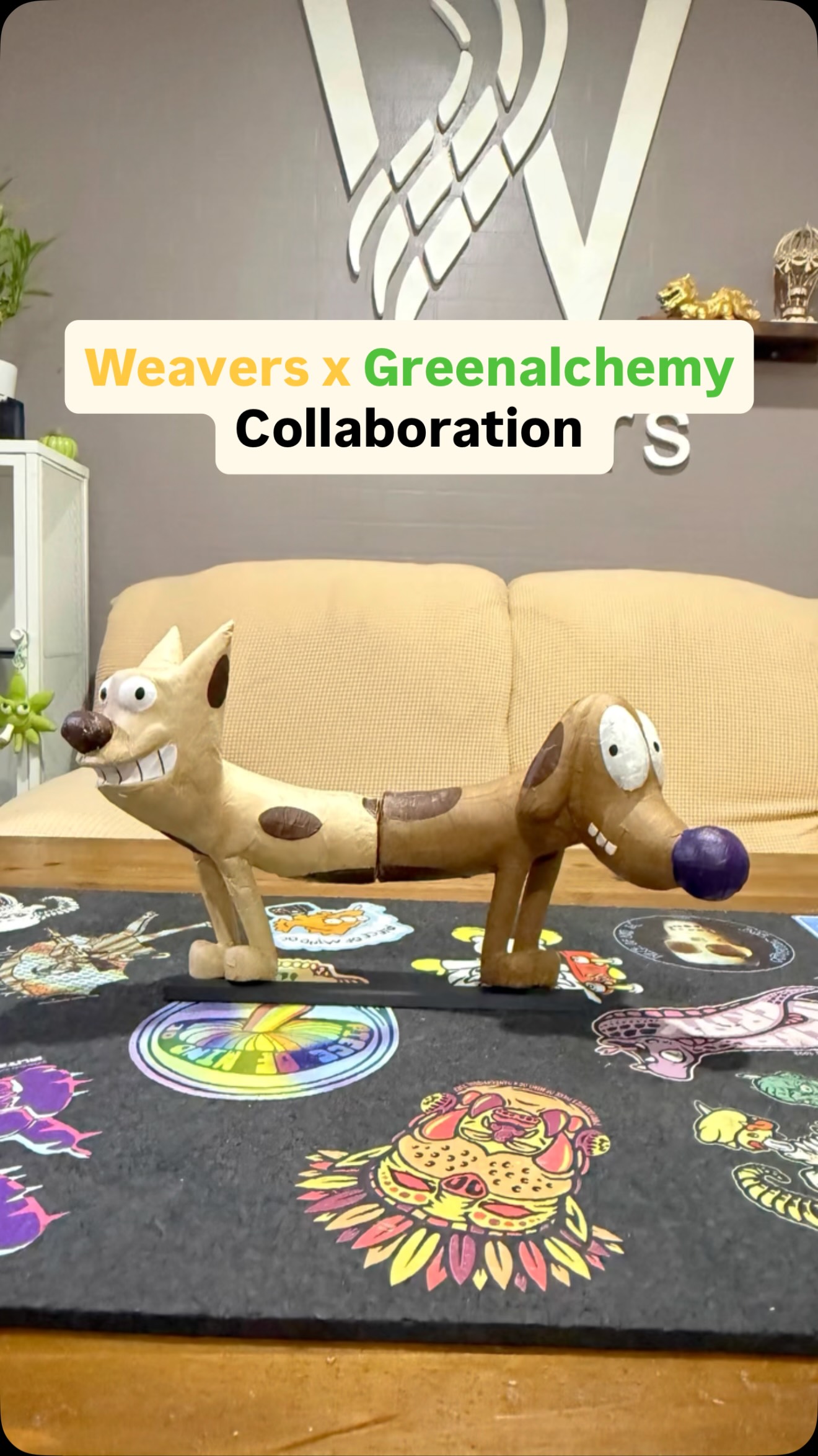 The cat was created in Florida and the dog was created in California. We had a great time working on this collaboration. Stay tuned this is only the beginning.