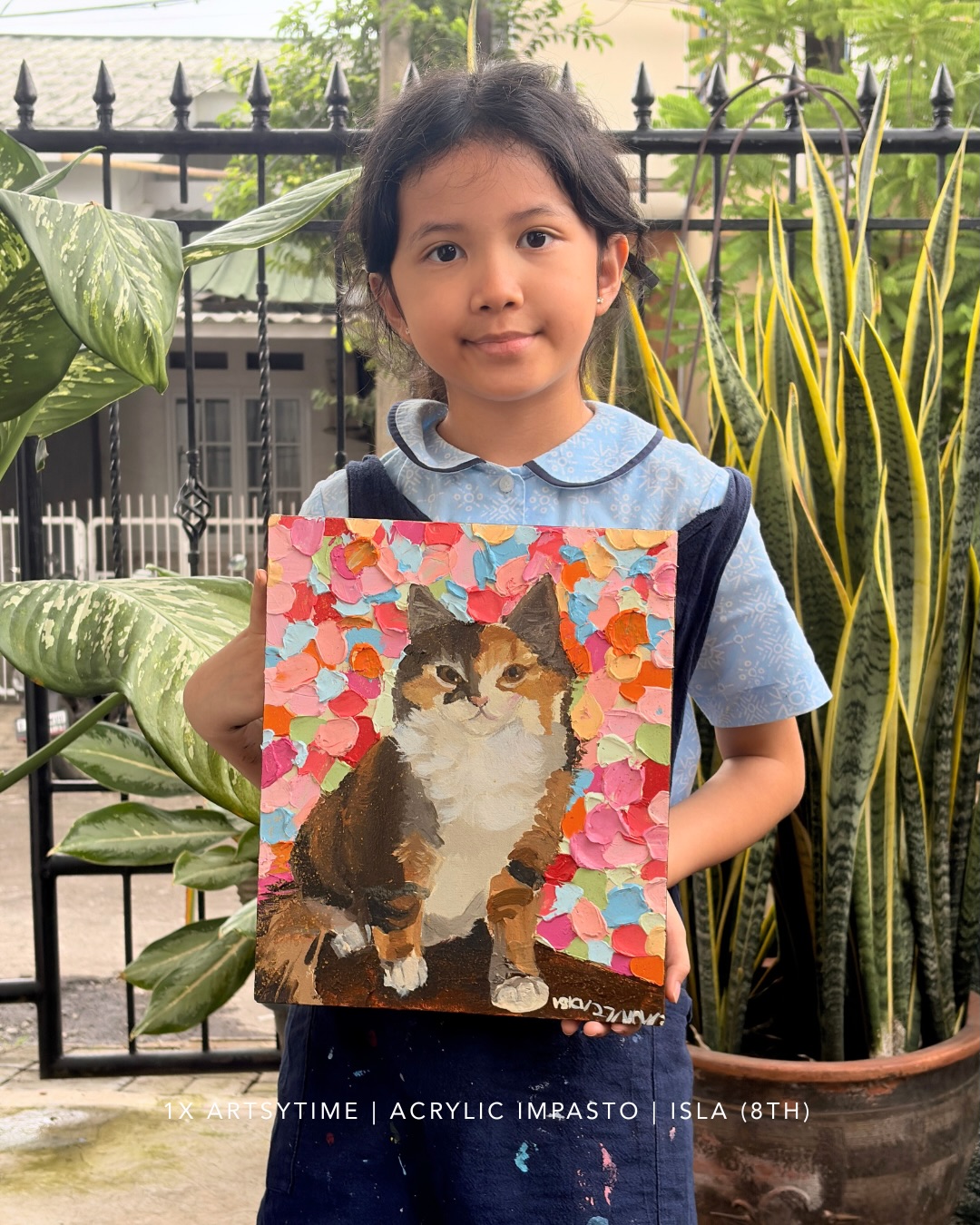 Isla bikin lukisan sebagai kado untuk tantenya di sesi 2x Artsytime (workshop) <3
#artsybits #artsytime #impasto #acrylic #workshop