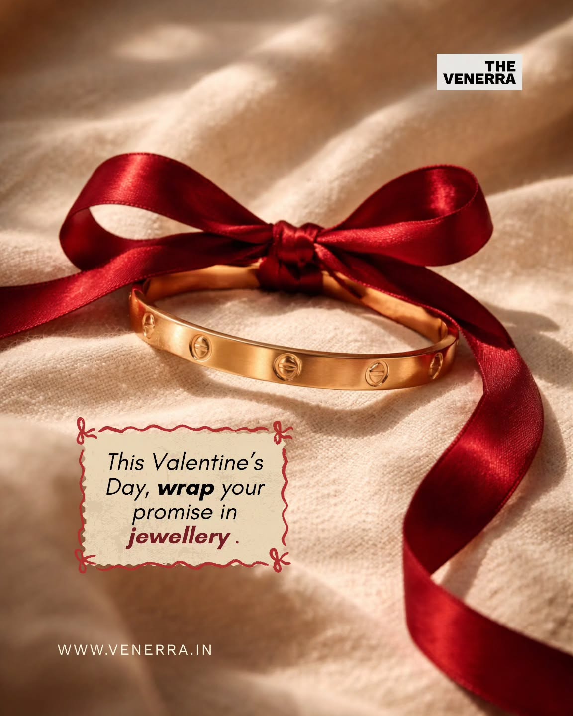 Wrapped in love. Tied with a promise. 🎀❤️
#venerra #valentinesday #wrapyourpromise #loveforever #venerrajewellery