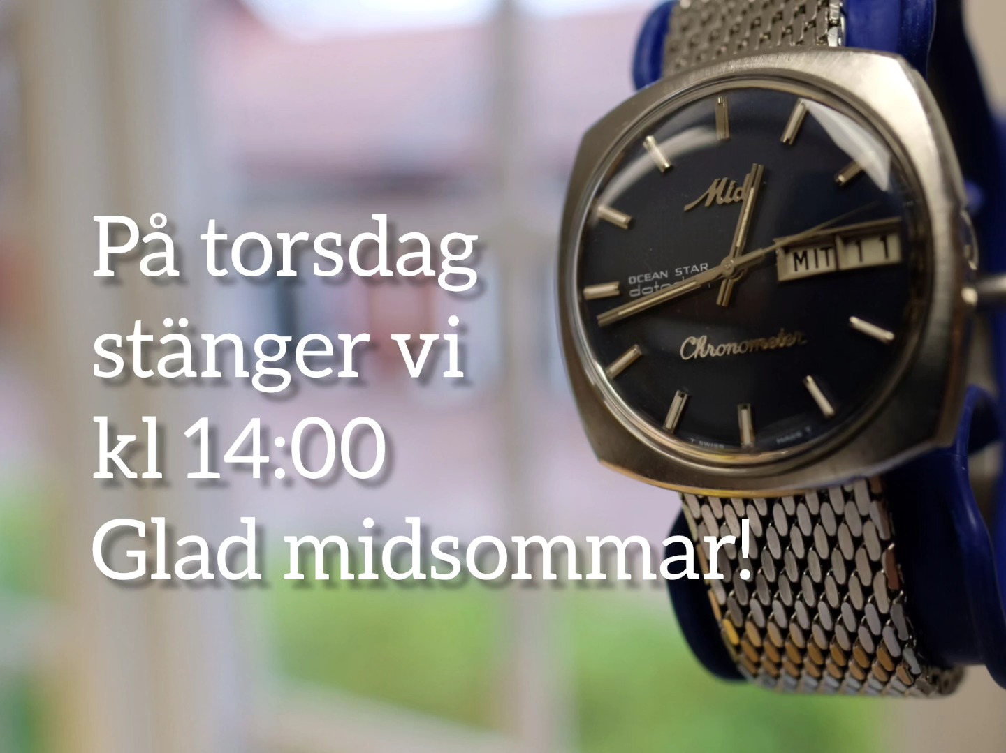 Välkomna till oss! Men på torsdag stänger vi lite tidigare, kl 14:00. Sedan har vi ruckat klockorna så tiden går långsamt så vi får njuta extra länge på midsommar! 🧐⌚❤️🔧
#klocka #urmakeri #watch #watchrepairer #tidlösaur #tidlös #ulvakvarn #uppsala #mittuppsala