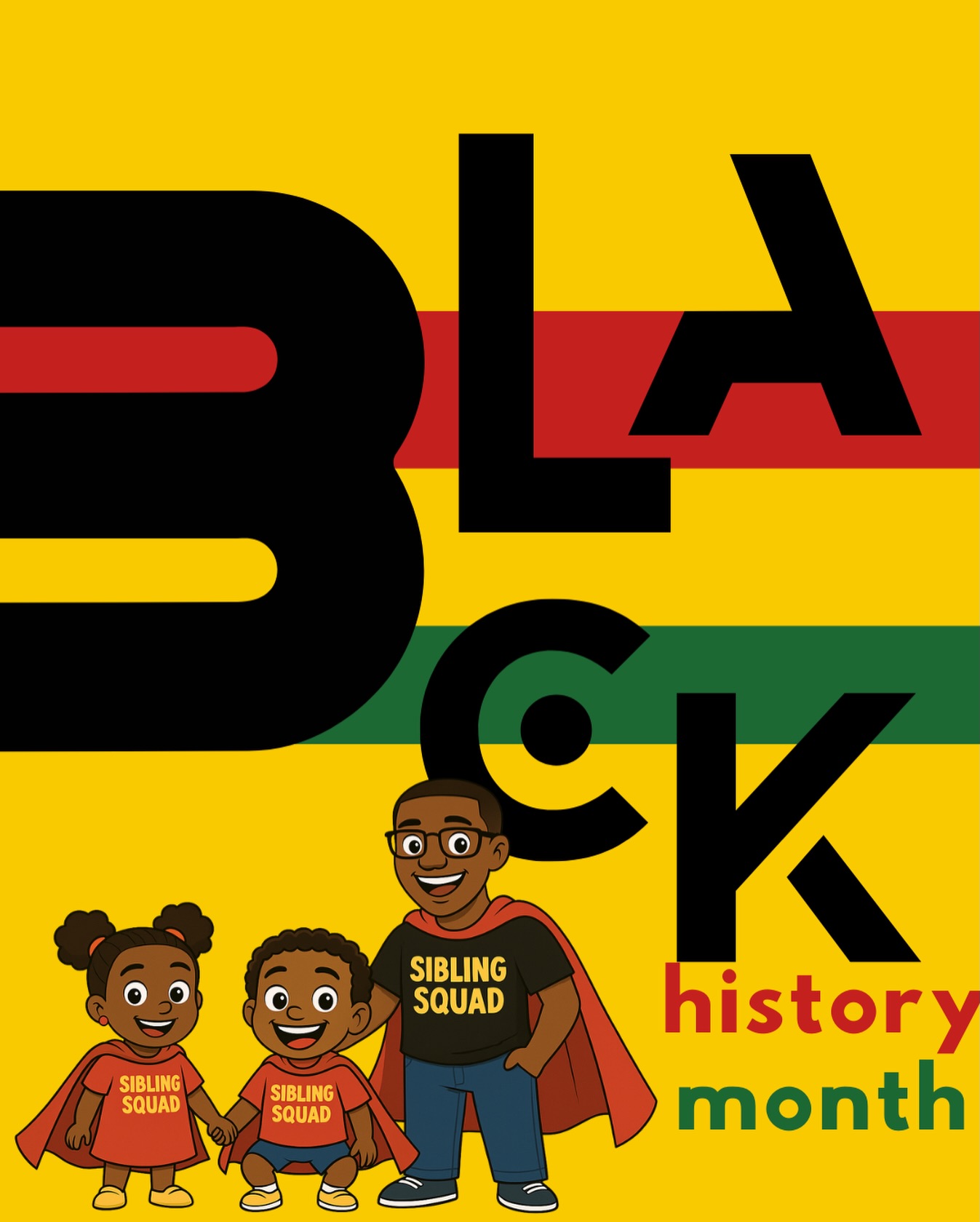 This Black History Month, we’re honoring the trailblazers, heroes, and changemakers who paved the way. Teaching our kids about Black excellence isn’t just for February—it’s every day! ✊🏾✨
The Sibling Squad is ready to learn, grow, and shine bright. Because when we know our history, we shape our destiny.
How are you celebrating Black History Month with your little ones? Share your favorite books, activities, or traditions below! 👇🏾