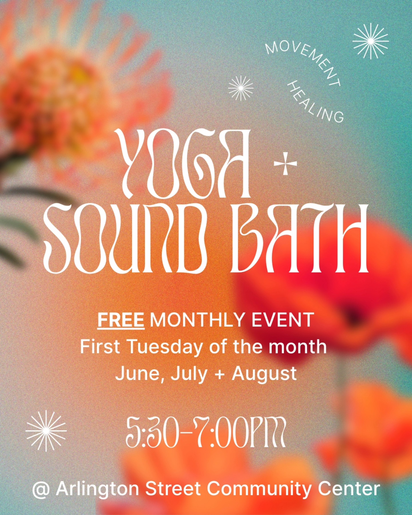 Don't forget! This month and next week have a free yoga and sound bath here at the ASCC the first Tuesday of the month ๐ง๐ฝโโ๏ธ