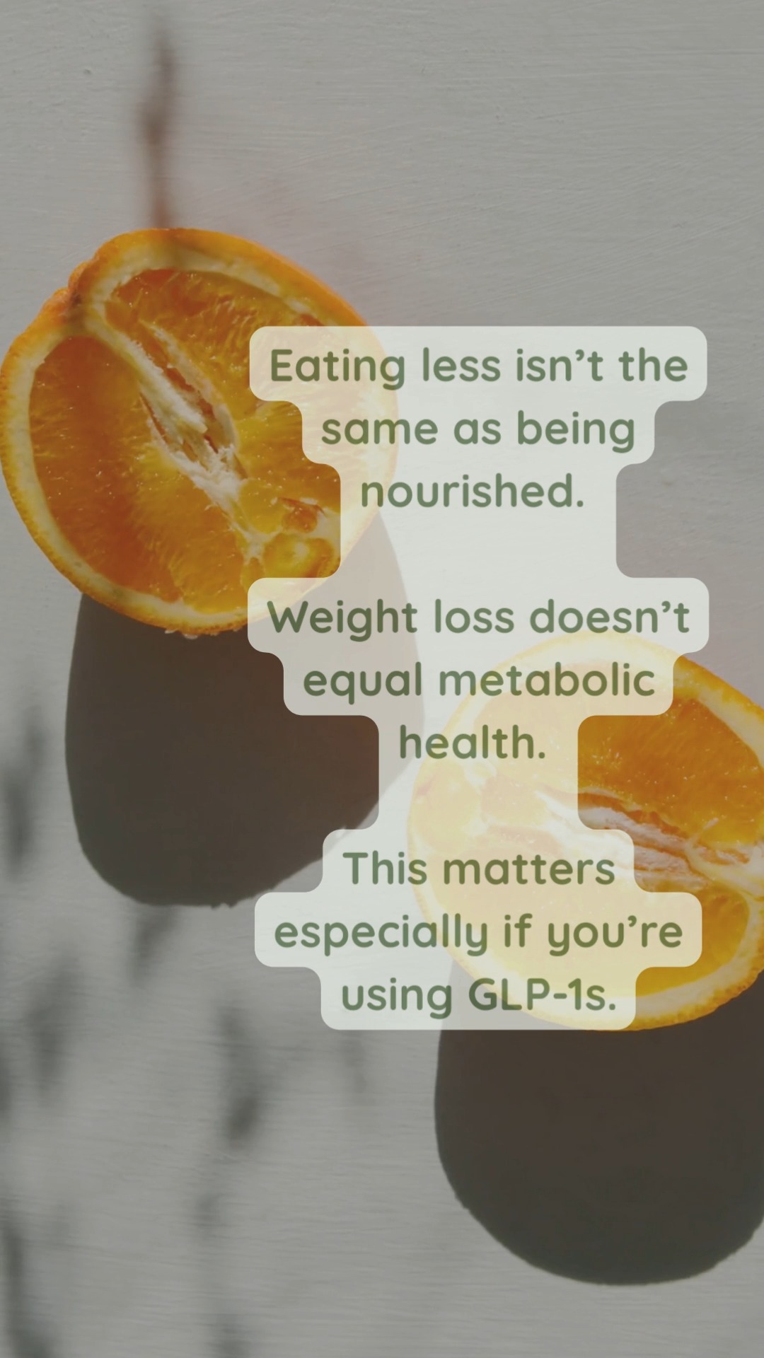 GLP-1 medication can reduce appetite — but it doesn’t reduce your body’s nutritional needs.
For professionals who need cognitive performance, muscle strength and resilience, under-fuelling can backfire quickly.
Protein, micronutrients and regular meals protect metabolism, energy and long-term health.
Weight loss should never come at the cost of vitality.
If you’re using (or considering) a GLP-1 and want to do this safely, sustainably, and with your health intact, in this months’ blog I go into more detail as to why nutrition is a non negotiable.
Read the blog here – https://wix.to/NbCdMpo
#PersonalisedNutrition
#GLP-1
#NutritionMyths
#MetabolicBalance
#EvidenceBasedNutrition
#NutritionScience
#PersonalisedNutrition
#MetabolicHealth
#BalancedNutrition
#HormoneHealth
#MidlifeHealth
#SustainableHealth
#FoodWithoutFear