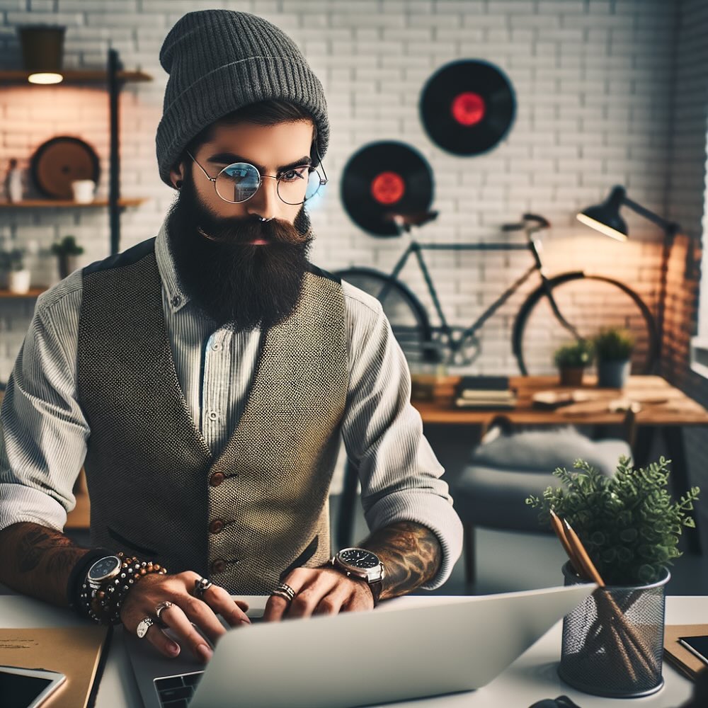 When you ask Chat GPT to create an image of a hipster back office accountant! I guess they really like to know what time it is…. #sfbf #accounting #bookkeeping #backoffice