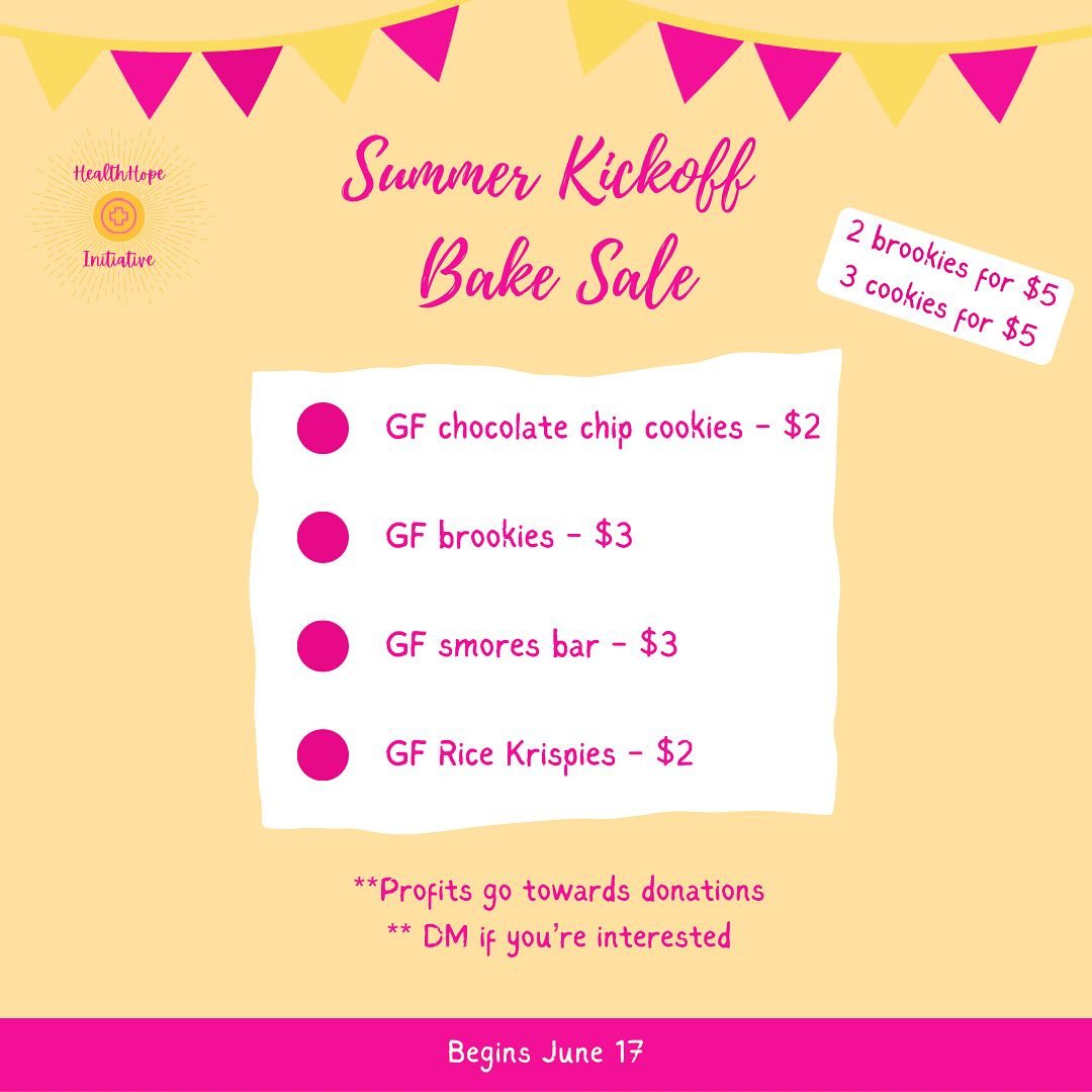 Delicious treats for a great cause! Our summer bake sale starts June 17. DM for if you’re interested! 🍰