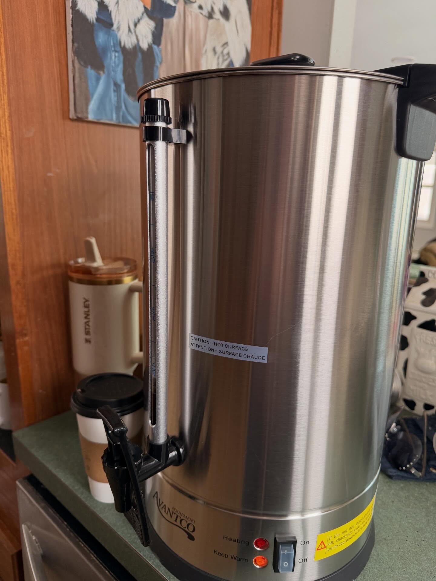 First test run with the new coffee pot! Very very happy. Get ready for some hot coffee at market tomorrow. Bring a cup and fill er up or I will have cups on hand.