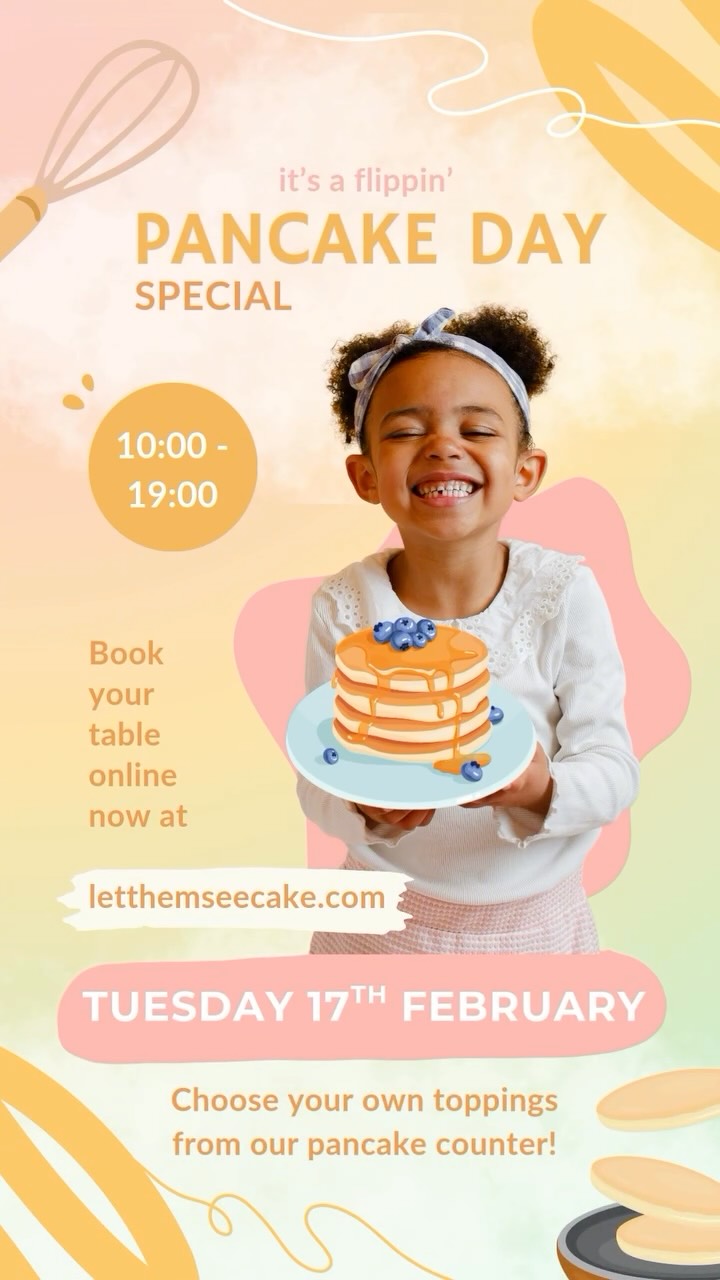 ✨UPDATE - FULLY BOOKED, thank you all 🥹✨
With Pancake Day falling in the middle of the half-term holidays this year, our special pancake counter is BACK for 2026 🥞
Warm, fluffy pancakes paired with your choice of toppings from our special counter setup, which will be available for one day only.
On Tuesday 17th February we’ll be open from 10:00-19:00 for all your pancake needs, and you can pre-book your table online now!
Don’t know about you, but we can’t FLIPPIN’ WAIT 🍳
#letthemseecake #pancakeday #cardiffpancakes