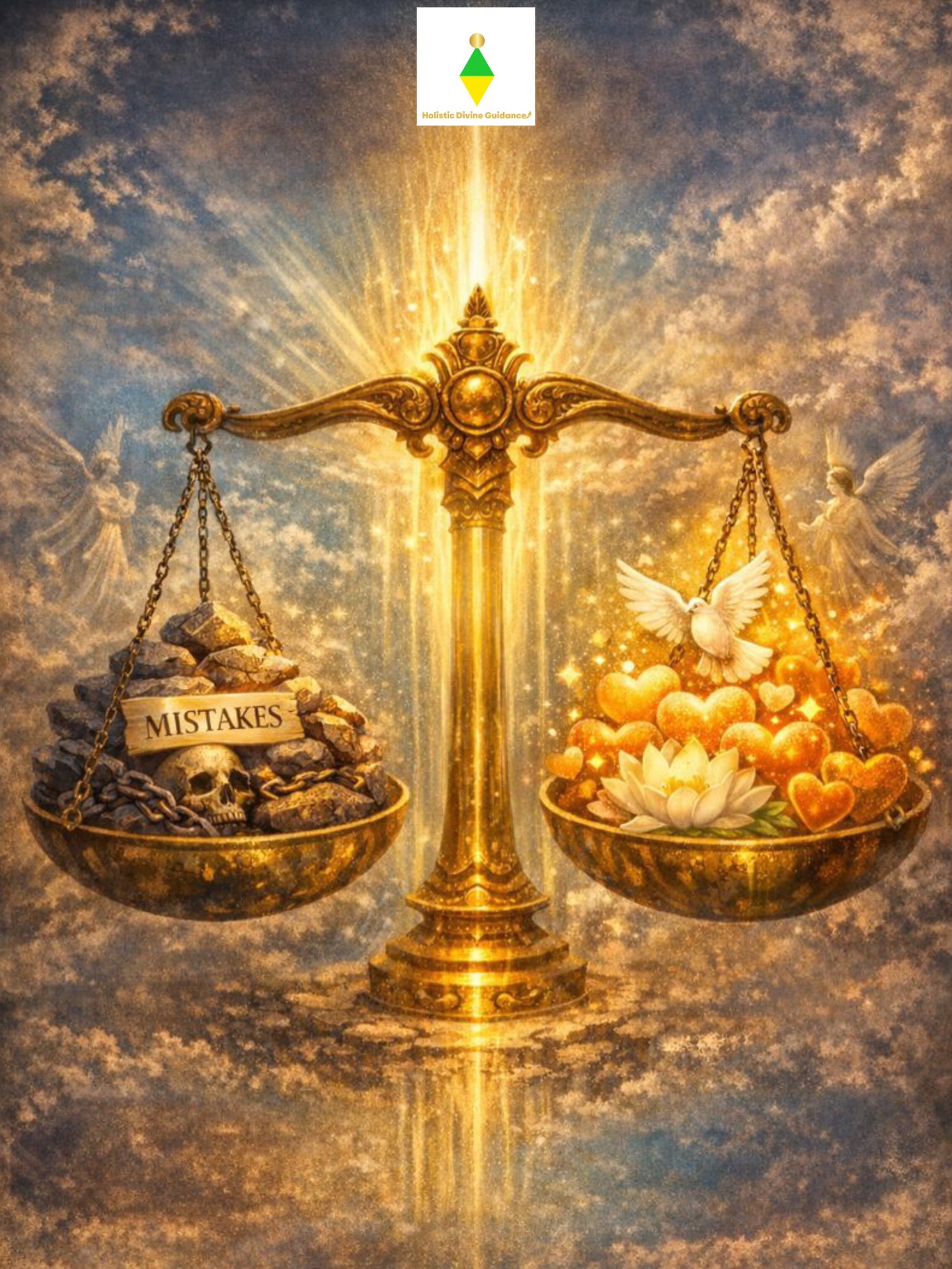 “Everyone has lessons to learn in life, mistakes to repair; they cannot escape them, and in one way or another, they must “pay”: pay to learn and pay to repair the mistakes they have made.
This payment is part of the laws of karma; it must be accepted. On the other hand, even if we do not accept it, this does not change anything;
we cannot escape divine justice, nor can we avoid it.
So, strive to understand how divine justice works and trust in it. It is as if all the mistakes you have committed were placed on one side of the scale and all your good deeds on the other.
Then, when the time comes to pay for your transgressions, all the good you have done will intervene to make the payment less heavy. This law applies in all areas: the efforts you make to strengthen and purify yourselves will always allow you to face trials in better condition.✨