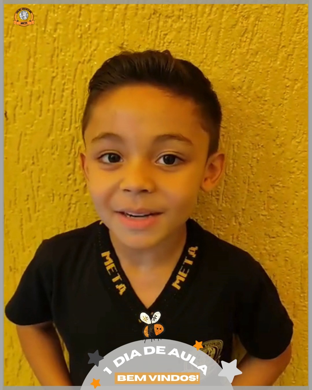 Hoje foi nosso primeiro dia, de um ano que será incrível, com muito aprendizado, brincadeiras e memórias que viverão para sempre! Com vocês, uma pequena mensagem dos nossos pequenos do Meta I! 🐝