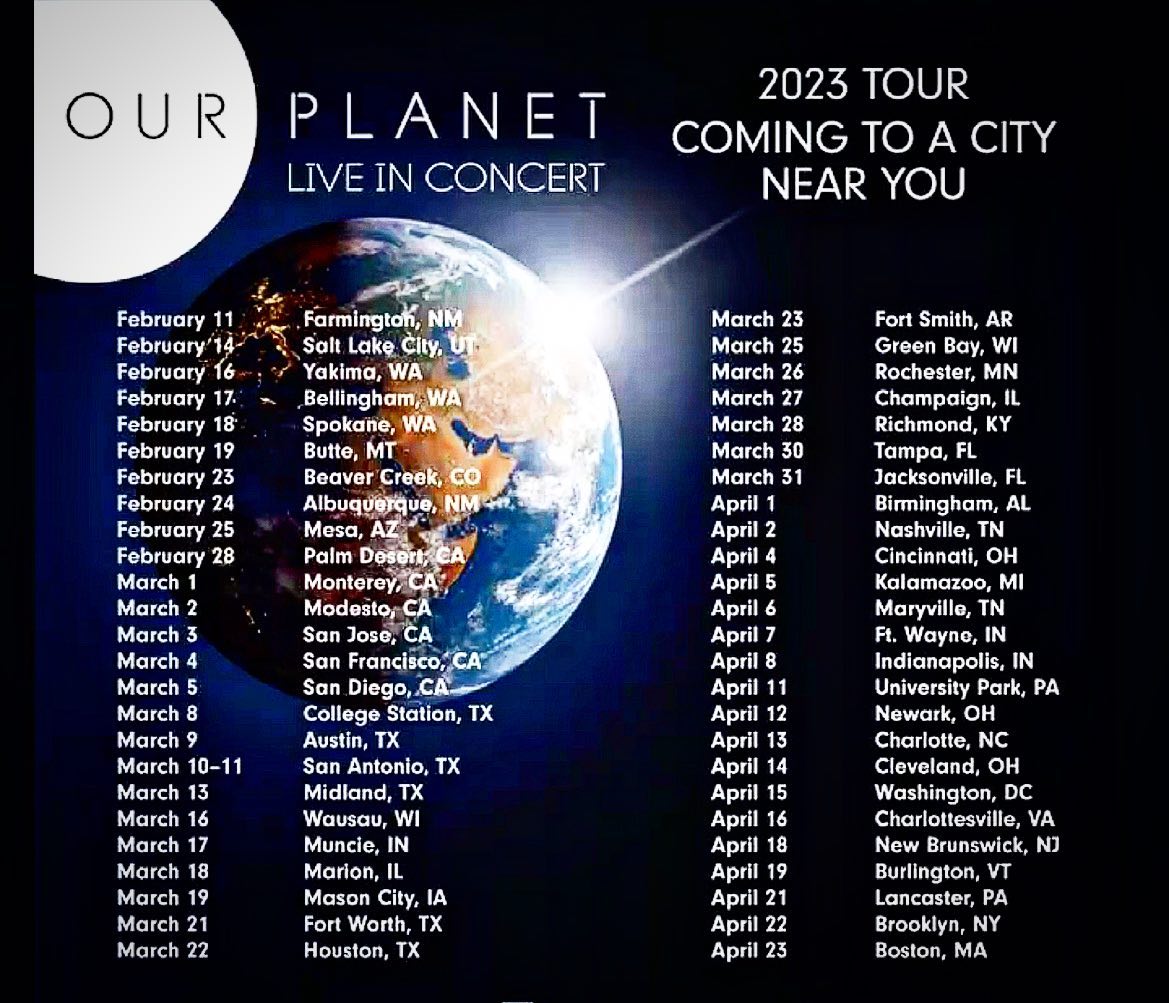First two shows down… 58 to go!
•
•
•
Come see us! ✨
•
•
•
•
@ourplanetinconcert #netflix @ourplanet #ourplanet #liveorchestra #orchestra #conductor #musicdirector #concert #tour #touring #musician #touringmusician #movie #concertphotography #music #ustour #roadwarrior #davidattenborough #conducting