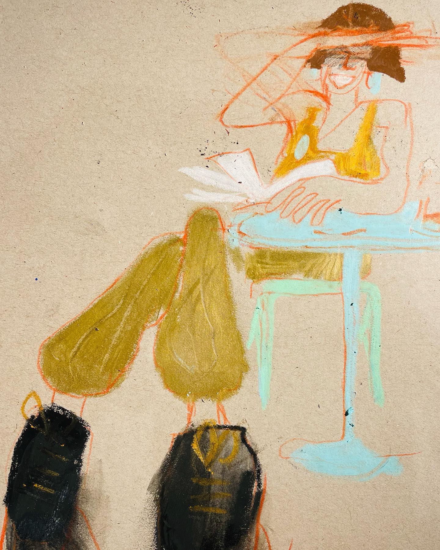 So #sunny in #Boyce’s avenue, #clifton #out-out in #bristol with favourite #bristolian #walktosee #urbansketchers #smudge #scratch #drawdrawdraw #drawwhatyoulove #illustratorsoninstagram #illustrationartists #drawonanything #cardboard