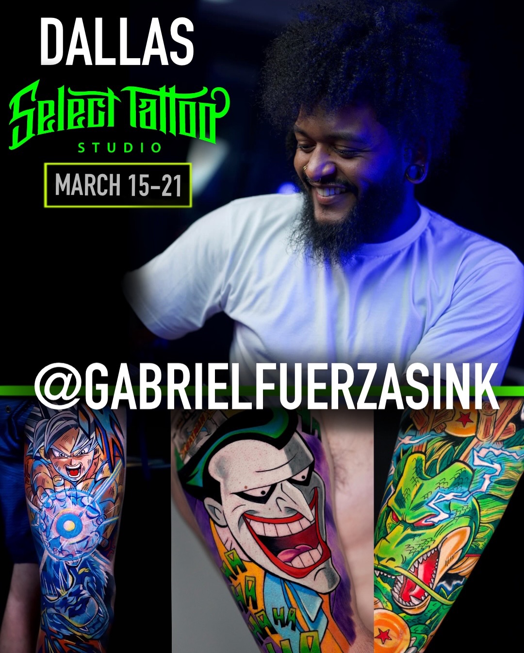 @gabrielfuerzasink is coming to @select.tattoo.
Anime tattoos done right—clean lines, solid color, and serious attention to detail.
MARCH 15-21