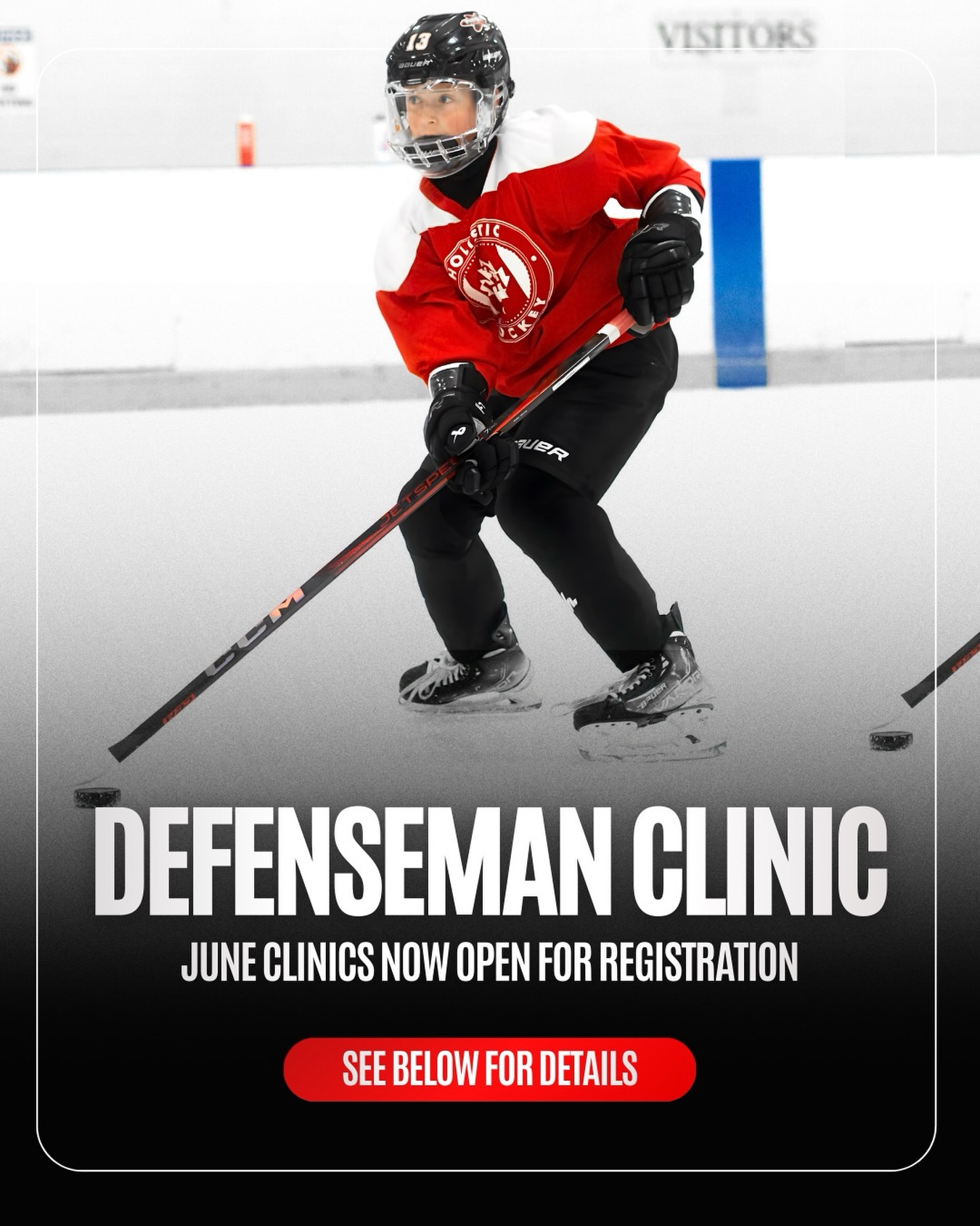 DEFENSE CLINIC DATES IN JUNE — ANNOUNCED!
Due to popular demand, Holistic Hockey is excited to announce the continuation of our Defense Clinics into the Spring and Summer of 2026. Our first block of dates in June has been released:
June Dates:
• June 4, 11, 18, 25
Time:
4:15 PM – 5:15 PM
Location:
Activa Arena
Cost:
$40.00 + HST per session
These clinics focus on real in-game situations designed to improve defensive effectiveness. Sessions are detail-oriented, results-driven, and designed to build both skill and confidence.
Clinic focus areas include:
• Balanced skating with an emphasis on mobility and edge work
• Transitional skating, including pivots and transitions
• Stick usage for angling and lane denial
• Net-front play and body positioning
• Angling and gap control
• Becoming an effective offensive option
• Executing an effective first pass at top speed
• Shot selection: when and how to use it effectively
• Battle drills and small-area game situations
These sessions are extremely popular and often sell out quickly, with waitlists in place. Space is limited and numbers will be capped to ensure optimal training conditions, so early registration is strongly recommended.
Thank you for your continued support — we look forward to seeing you at the rink!
