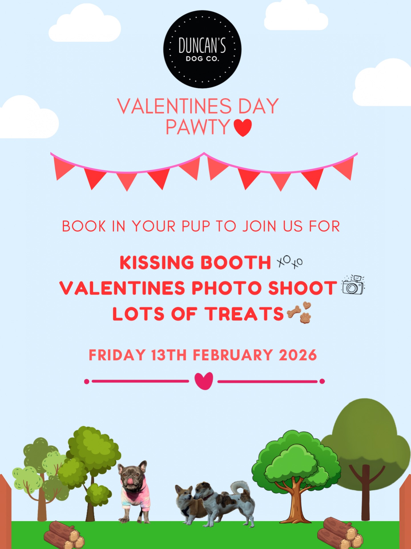 February is the month of Love 🥰 Book in your pups in so they can join us on Friday 13th February for our Valentine’s Day Pawty!🐾❤️ There will be extra treats on this day so please contact us if your pup has any allergies 🐶