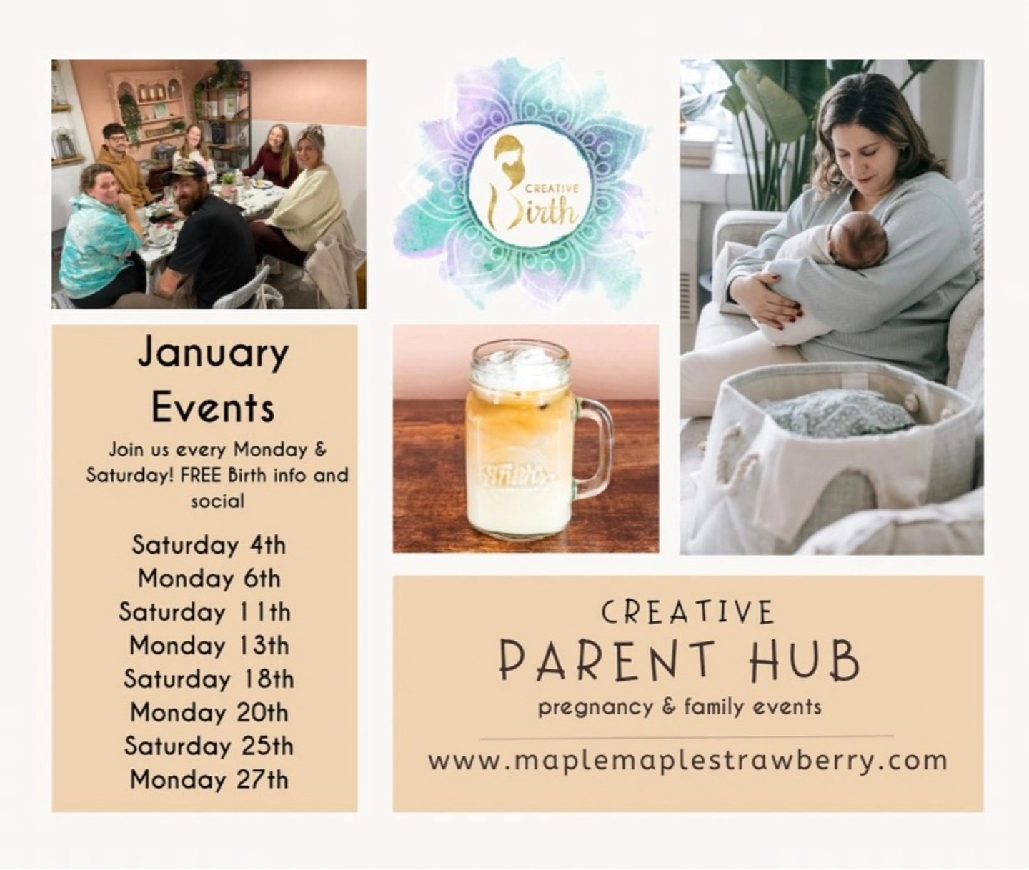 Expectant parent hub @maplemaplestrawberry !
Come and join Rach @creativebirthdoula and I this coming Monday, 10.30-12.30 to chat all things pregnancy, birth and postpartum and meet other expectant families! This is a free ticketed event so please follow the link to the events calendar in @maplemaplestrawberry bio to book.
Please pass on to anyone who would find this space useful, whether already expecting, pre-conception, supporting a family member on this journey, all are warmly welcome 🧡