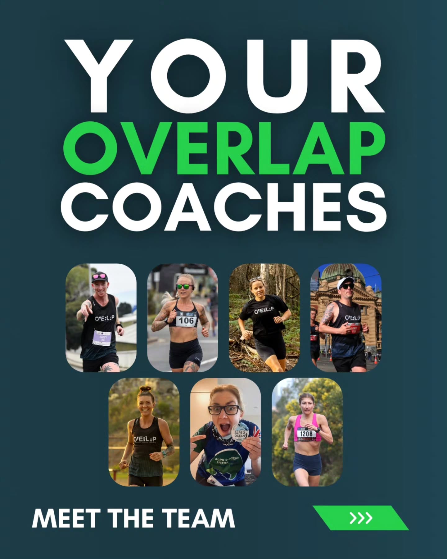Meet the people behind the plans, the sessions, the encouragement, and the belief that consistency beats everything. 💚
At OVERLAP, coaching isn’t about quick fixes or one-size-fits-all programs.
It’s about real humans, real lives, and building a sustainable relationship with running — whether that’s your first parkrun, a marathon PB, or chasing something that once felt impossible.
Our coaching team brings a mix of experience, empathy, grit, and genuine love for the sport.
Different backgrounds. Different strengths.
One shared goal: 👉 help you enjoy running more, train smarter, and keep showing up.
From road to trail, beginner to ultra, group sessions to personalised coaching — you’re never doing it alone.
Ready to reach your own “impossible”?
We’re here when you are.
#OVERLAPCoaching #ConsistentRunning #RunHappy #TrainToTrain #ReachYourImpossible