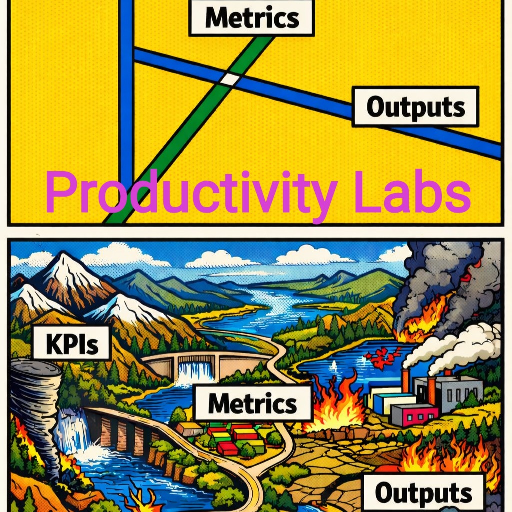 Systems love to measure that which is easily countable, and in doing so exclusively, they misinterpret what actually matters.
Many workhorse employees and leaders appear perpetually busy because their work cannot be compressed without degradation. Care takes time. Thinking takes time. Ethical decision-making takes time.
The problem is not inefficiency. The problem is that adaptation is rolled into expertise or identity rather than effort and value creation.
More musings on ProductivityLabs.co