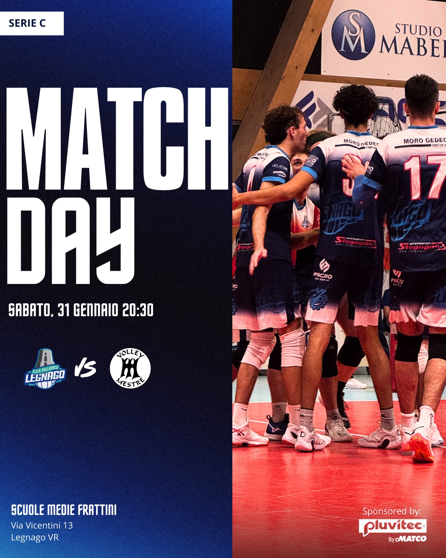 Serie C – 10ª giornata di campionato
Stasera si torna in campo al Pala Frattini per il recupero di campionato contro Mestre.
📍 Pala Frattini – Legnago
🕣 Ore 20:30
📌 Via Vicentini 13
Al termine della partita spazio anche alla presentazione ufficiale della squadra Under 19, protagonista di una stagione da incorniciare.
Vi aspettiamo sugli spalti per spingere la squadra!
#asdpallavololegnago