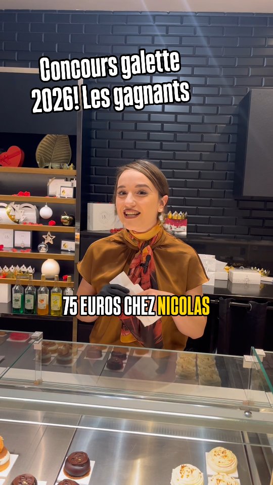 ✨ Félicitations à nos deux gagnants du Concours Galette 2026 ! ✨
💛 Merci du fond du cœur à chacun d’entre vous pour ce magnifique mois de janvier passé à nos côtés. Votre enthousiasme, vos messages et votre fidélité rendent cette aventure encore plus belle chaque jour.
🎁 Nos gagnants auront le plaisir de découvrir un coffret gourmand d’une valeur de 75 €, composé d’un bel assortiment de chocolats, pâtes de fruits, marrons glacés et bien d’autres gourmandises de la boutique… une véritable invitation à la dégustation 😍🍫
👏🏼 Encore bravo à vous deux et merci à toute notre communauté pour votre participation et votre confiance!
Et ce n’est que le début… ✨
📍À très vite en boutique pour continuer à partager ensemble de délicieux moments gourmands.
#concours #pâtisserie #artisan #nicolashennemann