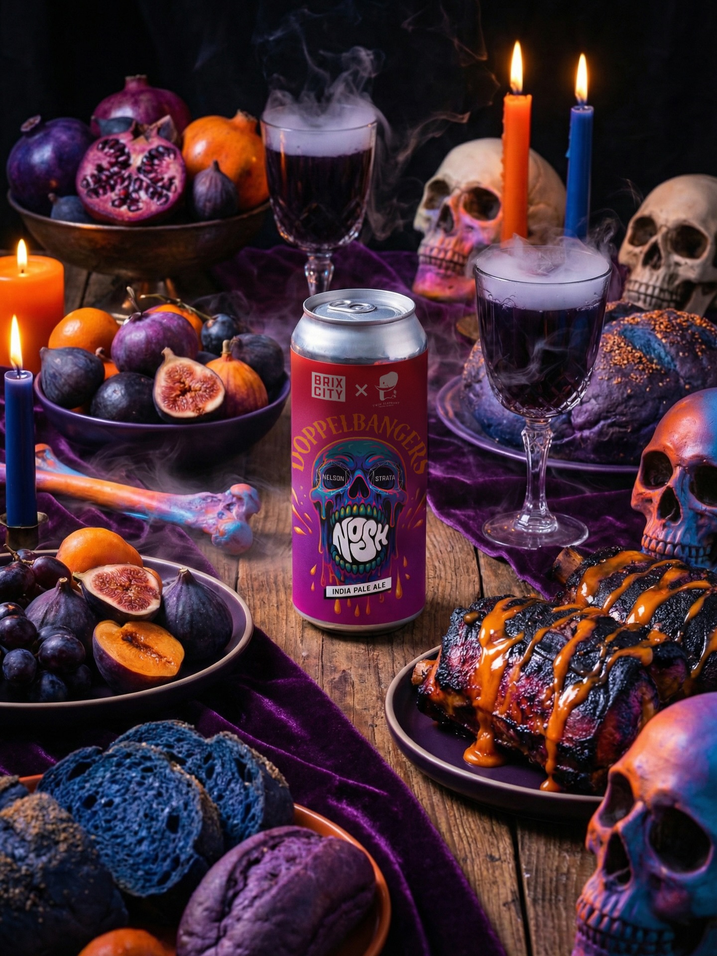 Now available via our distribution partners:
Brix and Twin stay crushin’ with the laid back dreamy liquid, dropping a fresh Doppelbängers on your domepiece!
That’s right, we’re back at it again with our friends @twinelephantbrewing to bring you the newest entry to our Doppelbängers collab, Nosh: Nelson & Strata.
With Twin showing us the secrets to their recipe, this is our take on their hazy Nosh series. Brewed with Wheat & Oats for a fluffy base, this 7% NE style IPA locks in with a massive Double Dry Hopping of Nelson Sauvin & Strata for a sweet, juicy, ripe and floral hoppy frenzy that bursts through and takes control. A colorful collection of aromas and flavors, we’re finding aromas of passion fruit, orange blossom honey, lychee jelly, and tangerine. Upon tasting, we’re getting hit with notes of pineapple hi-chews, white wine sangria, strawberry cream whip, and some dank buds in the finish.
The crew at Twin are some of our favorite people to hang with, and the Doppelbängers series is easily one of our favorite ongoing collaborations. There’s something special about connecting with another brewery to swap the iconic recipes that put us both on the map. We truly poured everything into this brew, and we’re thrilled with the result.
We hope you enjoy this tribute to New Jersey’s collaborative spirit as much as we do…
Cheers! 🍻🍻