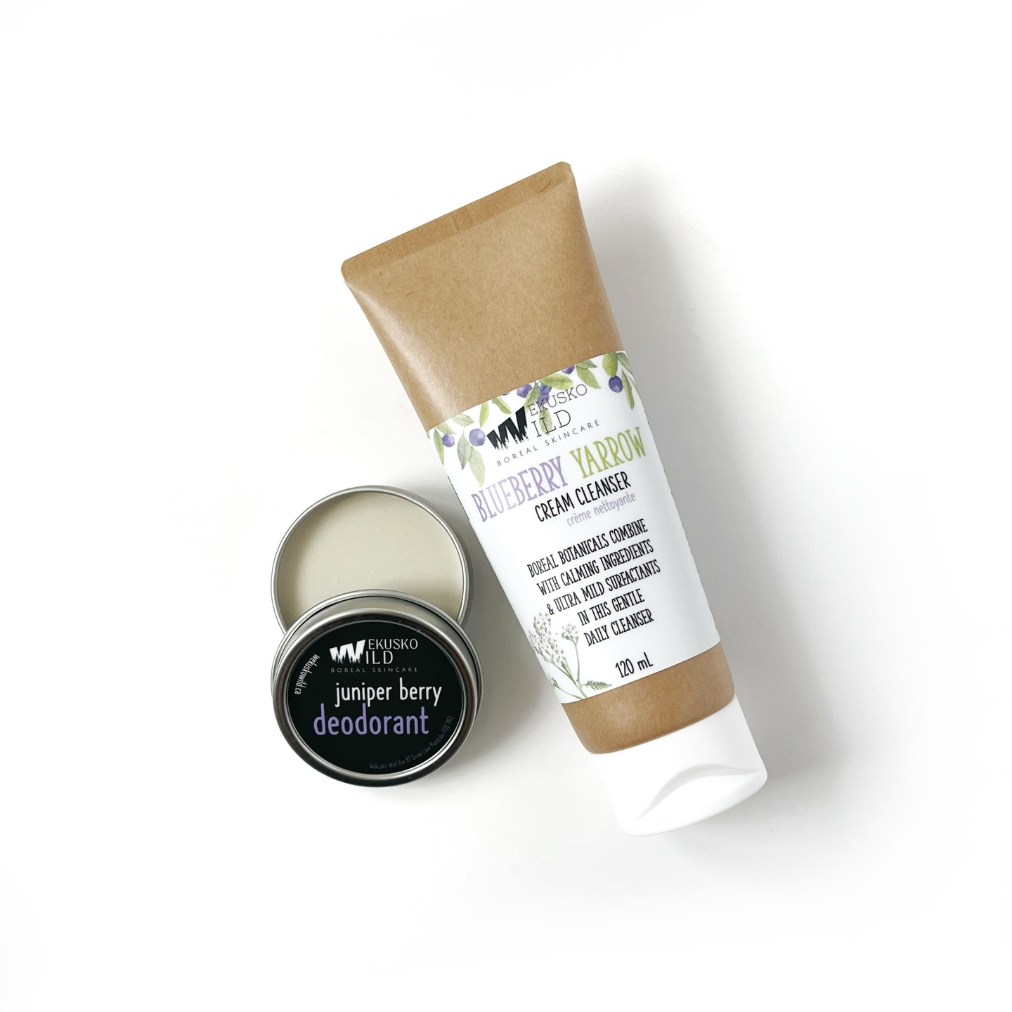 They are here! New blueberry yarrow cream cleanser has a luxurious feel and is gentle enough for daily use on very sensitive skin. Healthy skin is slightly acidic, and this cleanser is formulated at a low pH to respect your acid balance and barrier health, and to help reset pH for those with aggravated skin suffering from a damaged barrier. A very low amount of natural surfactant combined with soft kaolin clay, deliver deep cleaning while glycerin and shea butter leave your skin comfortable and deeply moisturized. I’ve also reworked my juniper deodorant from the solid skincare kit to provide effective whole body odor control that really works! Why another natural deodorant on the market? I’m glad you wondered. I took all the superstar ingredients (magnesium, zinc oxide and ricinoleate, highly absorptive powders) and eliminated the ones that are harmful (synthetic fragrance and essential oils, baking soda, talc, aluminum salts) and crafted a deeply moisturizing deodorant that will eliminate odor and control sweat wherever you put it. Head to the page to check out all the details! #gentlecleanser #sensitiveskin #essentialoilfree #naturaldeodorant #wekuskowild