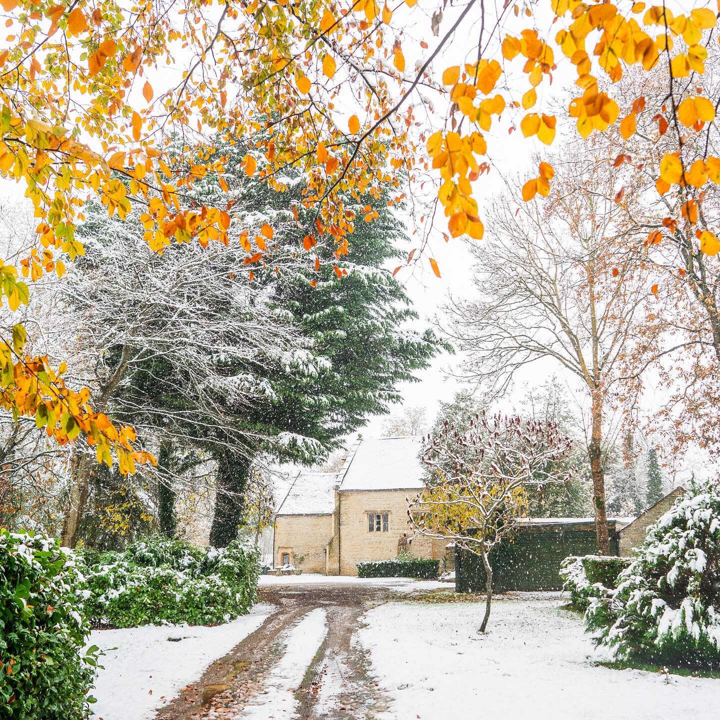 Two seasons collide at Bretforton Grange 🍁❄️