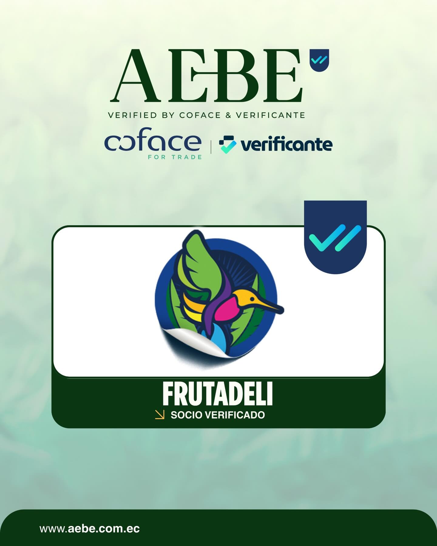 Felicitamos a @frutadeliec por haber superado con éxito el proceso de evaluación del AEBE Security Blue Check, una certificación que valida el cumplimiento de los más altos estándares internacionales en materia de: seguridad, trazabilidad, cumplimiento regulatorio y exportador.📦🚢
El proceso fue desarrollado por Coface y Verificante, quienes evaluaron de forma exhaustiva los procedimientos, controles y documentación de la empresa, garantizando prácticas alineadas con los requerimientos del comercio internacional.
#AEBESecurityBlueCheck #AEBE #BananoEcuatoriano #ExportacionesSeguras #Transparencia Frutadeli