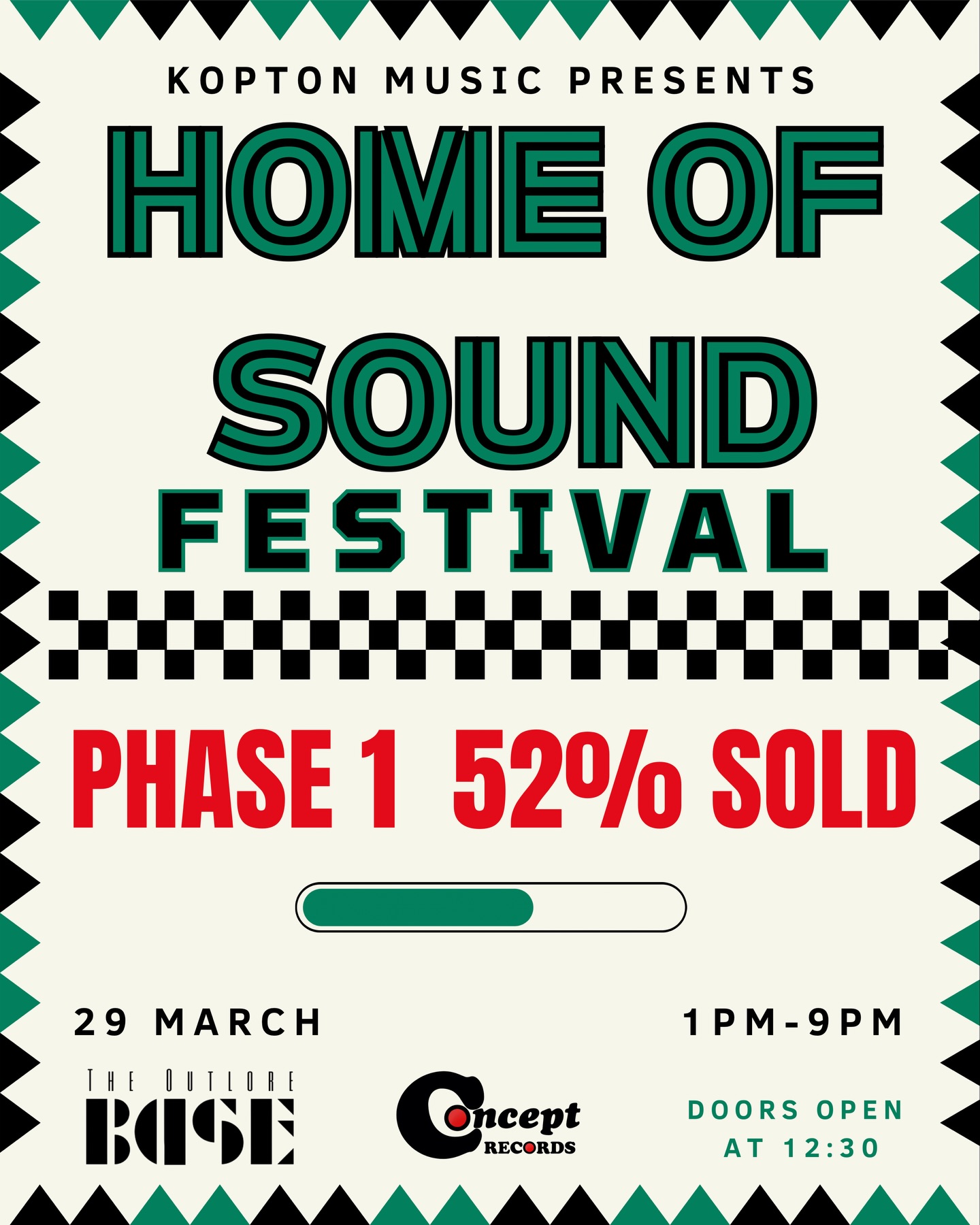 We’re so excited to share that Phase 1 tickets to the Home of Sound festival are 52% sold within the 1st week!🤩🇿🇦🎶Grab your tickets on Quicket before we move to the FINAL phase.🎫 Have you got your tickets yet? (link in our bio)
#koptonmusic #homeofsoundfestival #jazz #capetown #jazzfestival