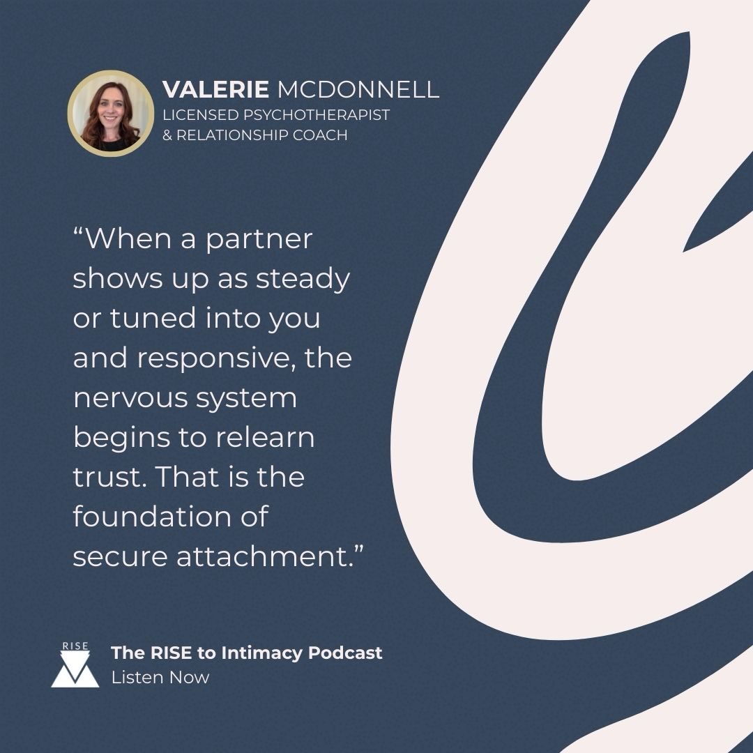 Secure attachment isn’t built overnight.
It’s built through consistency.
When your partner shows up steady, attuned, and responsive, your nervous system starts to relax.
Not because everything is perfect - but because it’s predictable and safe.
That’s how trust is relearned.
That’s how intimacy becomes possible again.
🎙️ Episode 4 breaks down what secure attachment actually looks like in real relationships - and why nervous system regulation matters more than most couples realize.
Listen now!
🔗 Link in bio
#risetointimacypodcast #risetointimacy #rvatherapist #ptsdrecovery #podcastofinstagram