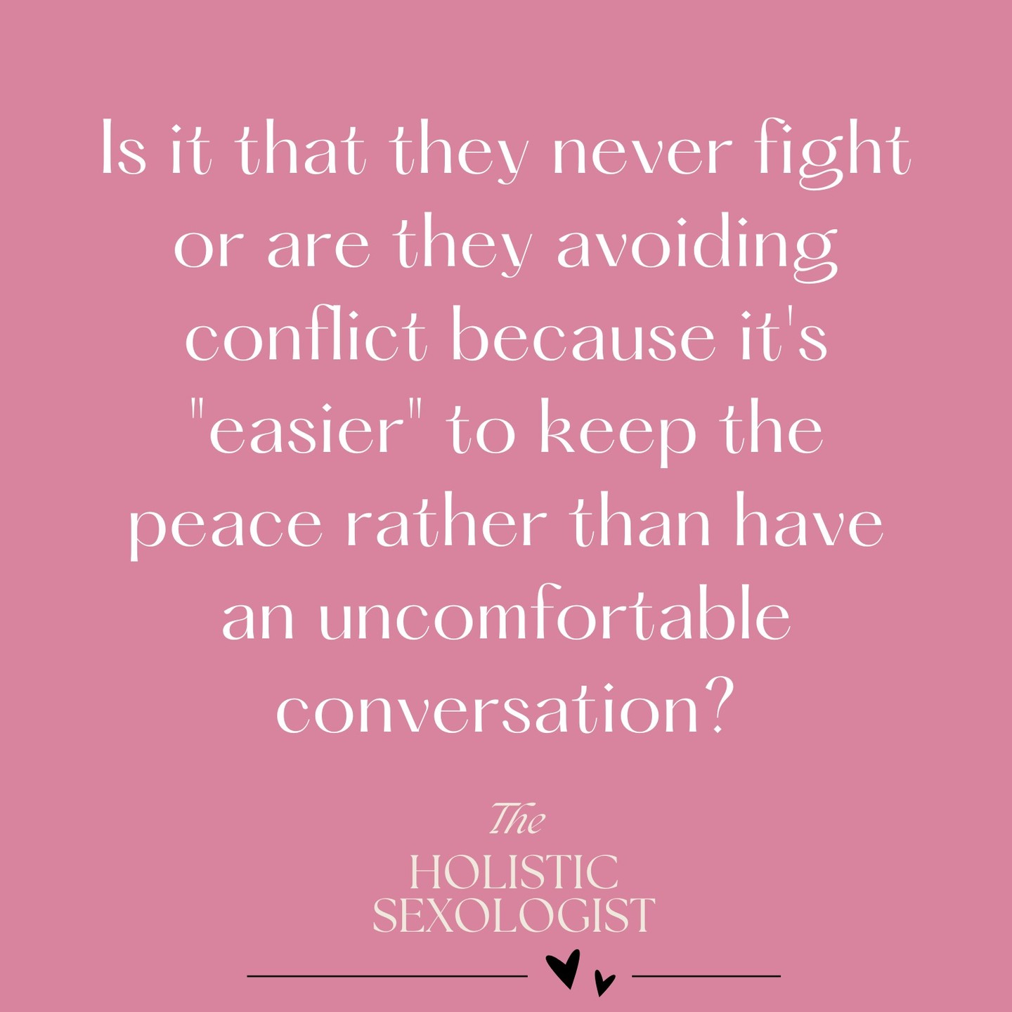 We've all heard that comment before...
"Oh, we never fight."
As if conflict itself is such a taboo.
Which creates such an unrealistic expectation on relationships.
There is NOTHING wrong with disagreements. Having differing opinions is HEALTHY...
When we have effective conflict resolution skills that is.
I am always dubious of the couple that says they never fight (truth bomb: this was me in my marriage!) because much more often than not there are many conversations that are being avoided and many issues unresolved.
So, don't compare yourself to an unrealistic standard of cohesion.
When done so with respect and integrity, navigating conflict can bring you much closer as a couple.
Being able recognise someone else's viewpoints without making them wrong, or you right, is a great way to tend to the health and wellness of the relationship.
#coupleadvice #relationshipadvice #conflictresolutionskills #conflictrepair #couplescoach #wellnesscoach #communicationskills #communicationcoach #consciousrelationships #consciousrelating #datingcoach