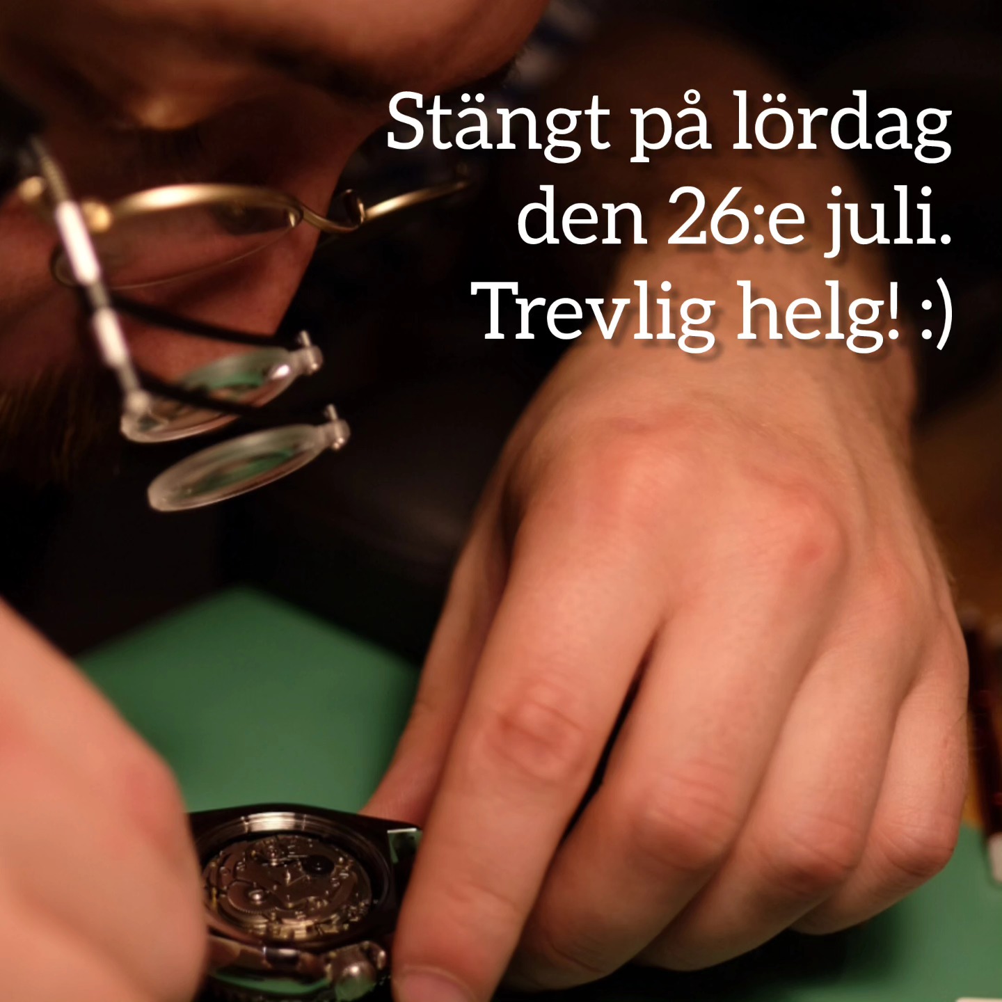 Stängt på lördag! Välkomna imorgon eller i nästa vecka! 🌞🏝️⌚