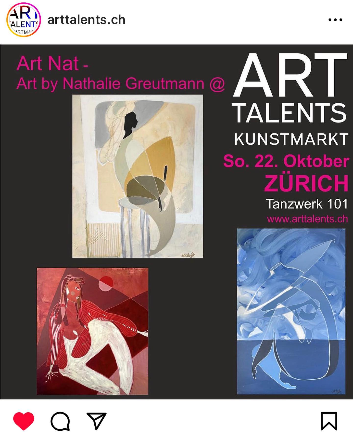 Bis bald in Zürich, an meinem Ausstellungsstand! 👋🏻 🪄❤️
🧭 Genaue Location: Ich bin im grossen Saal
#art #abstract #femalefigure #artgsllery #elegance #interiør #minimalista
repost von @arttalents.ch