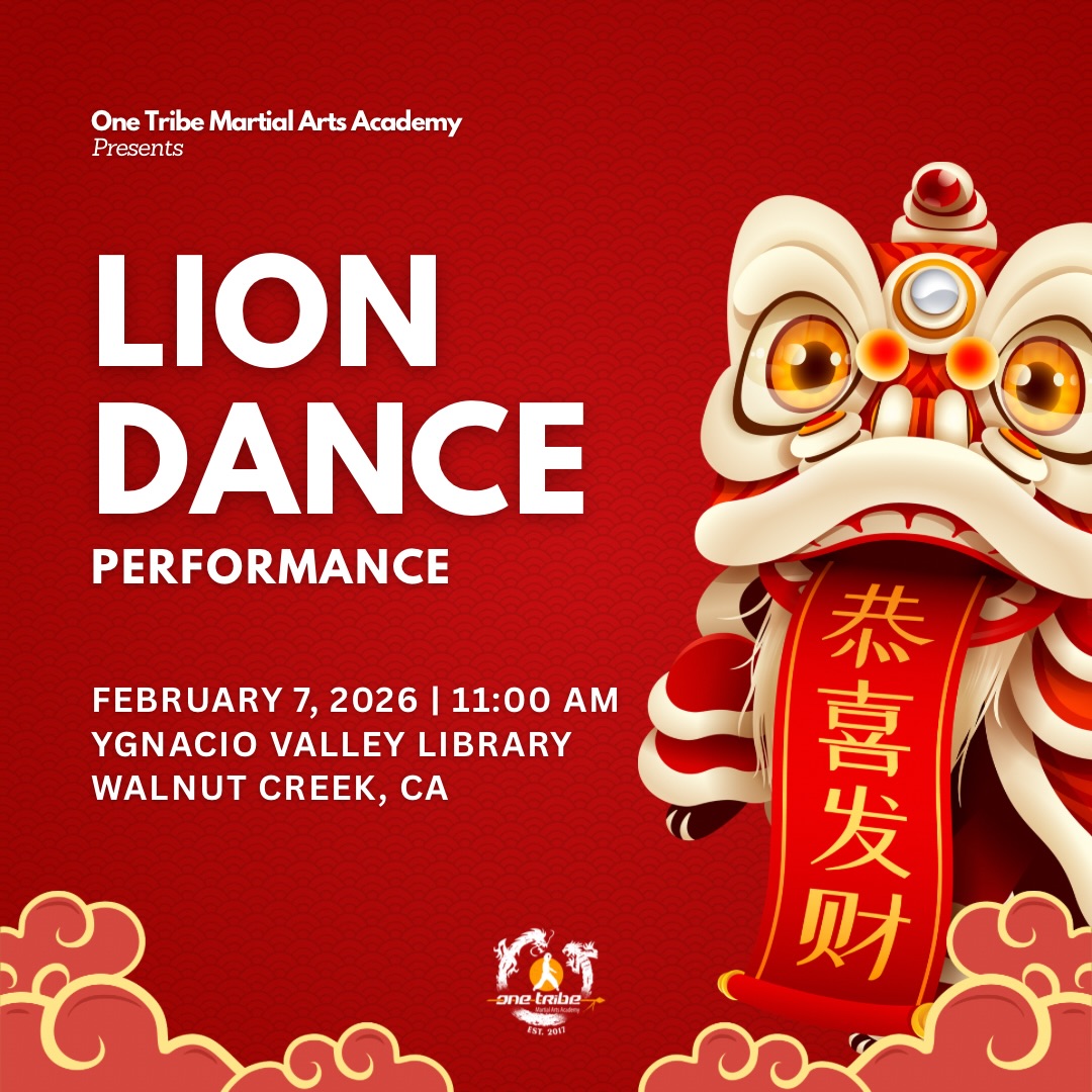 Swing by Ygnacio Valley Library!
Lion Dance Performance
February 7, 2026 | 11 AM
Let’s make stories come alive together!
Free and open to everyone
📍 Ygnacio Valley Library, Walnut Creek, CA
Presented by One Tribe Martial Arts Academy
#CommunityEvent
#FamilyFun
#FreeEvent
#LocalEvents
#WalnutCreekEvents