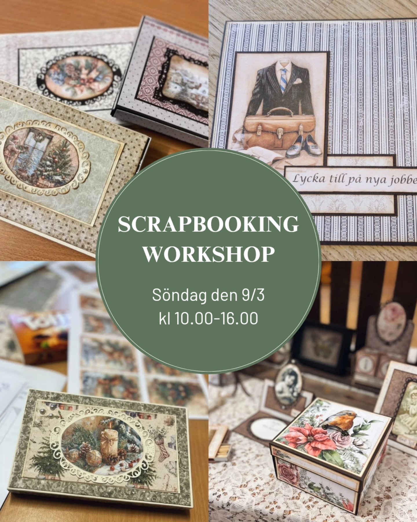 SCRAPBOOKING WORKSHOP 📜✂️✉️
Söndag den 9 mars kan Du komma hit på en workshop i Scrapbooking. Annika Larsson och Elisabeth Persson kommer hit och berättar, guidar och lär ut allt du behöver veta för att själv kunna skapa vackra kort till vårens och sommarens alla firanden ✉️
Det blir en trevlig heldag med lunch, skapande, hembakt fika och massor med inspiration! Läs mer och boka din plats via länken i vår profil 🫶🏼
.
.
.
#vassbologiochevent #vassbovandrarhem #scrapbooking #workshopvassbo #skapandepåvassbo #stfturist #visitdalarna #scrapbookideas #skaparglädje #kurspåvassbo