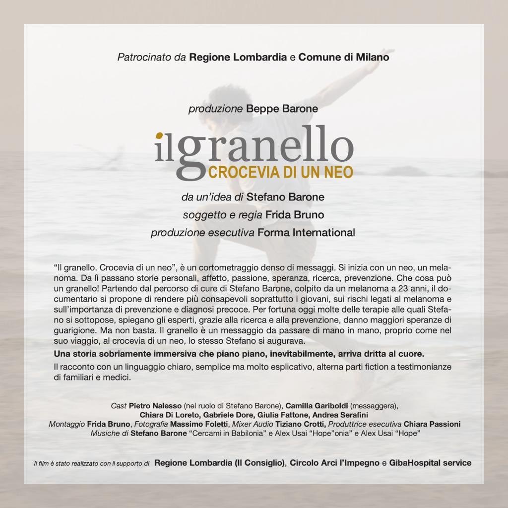 Vi aspettiamo alla proiezione Sabato 23 marzo ore 18.30 - Via Eugenio Balzan , 3 Milano (Brera- sala Buzzati)
al festival della prevenzione Lilt #lilt #humanitas #melanoma #prevenzione #documentario #cortometraggio