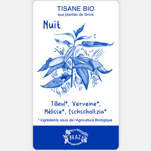 Aujourd'hui je vous présente l'étiquette de la tisane NUIT. Un petit cocktail de plantes apaisantes 😌 🌜, comme l'expriment les petits personnages du dessin.
🔜 Bientôt dans les bacs !
#groix #tisane #tisanebio #agriculturebiologique #agriculturepaysanne