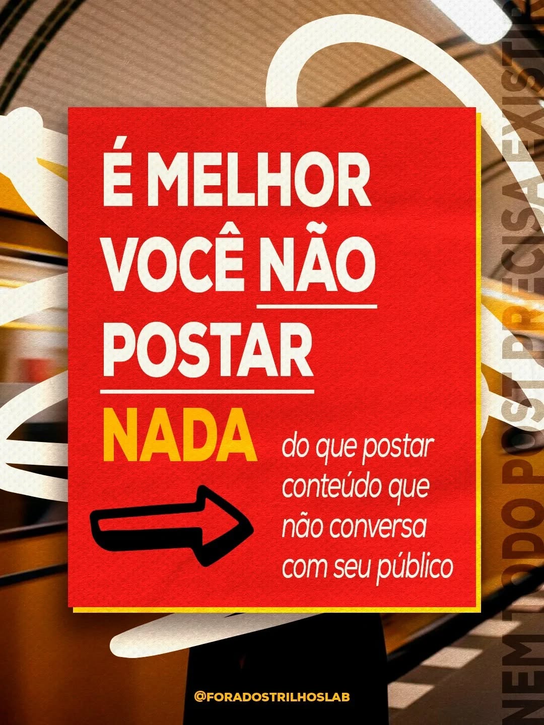 Porque postar por postar não move negócio nenhum.
O que move é estratégia, escuta e conteúdo que conversa de verdade com quem está do outro lado.
Na Fora dos Trilhos, a gente desenha rotas fora do automático, cria caminhos próprios e transforma ideias em movimento daqueles que fazem a locomotiva ganhar velocidade e puxar resultados juntos.
Se você sente que já passou da hora de sair do lugar comum e colocar seu trem pra rodar a todo vapor, vem com a gente.
O próximo vagão rumo ao sucesso pode ser o seu.
#ForaDosTrilhos #EstratégiaCriativa #MarcasComPropósito