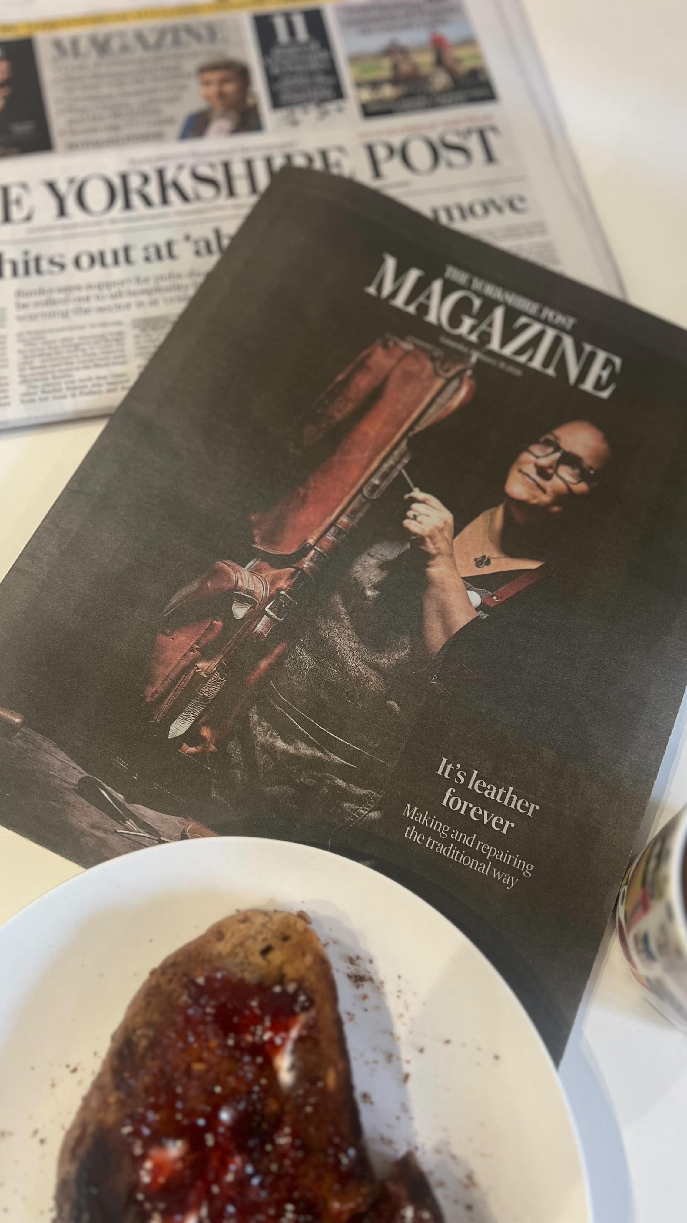 Eeekkk super excited to be in @theypmagazine today but quite a surprise to be the cover girl!! A wonderful opportunity - thanks to the @theyorkshirepost for some cracking pics too! #leatherartisan #leatherworker #york #leatherrestoration #yorkshirepost