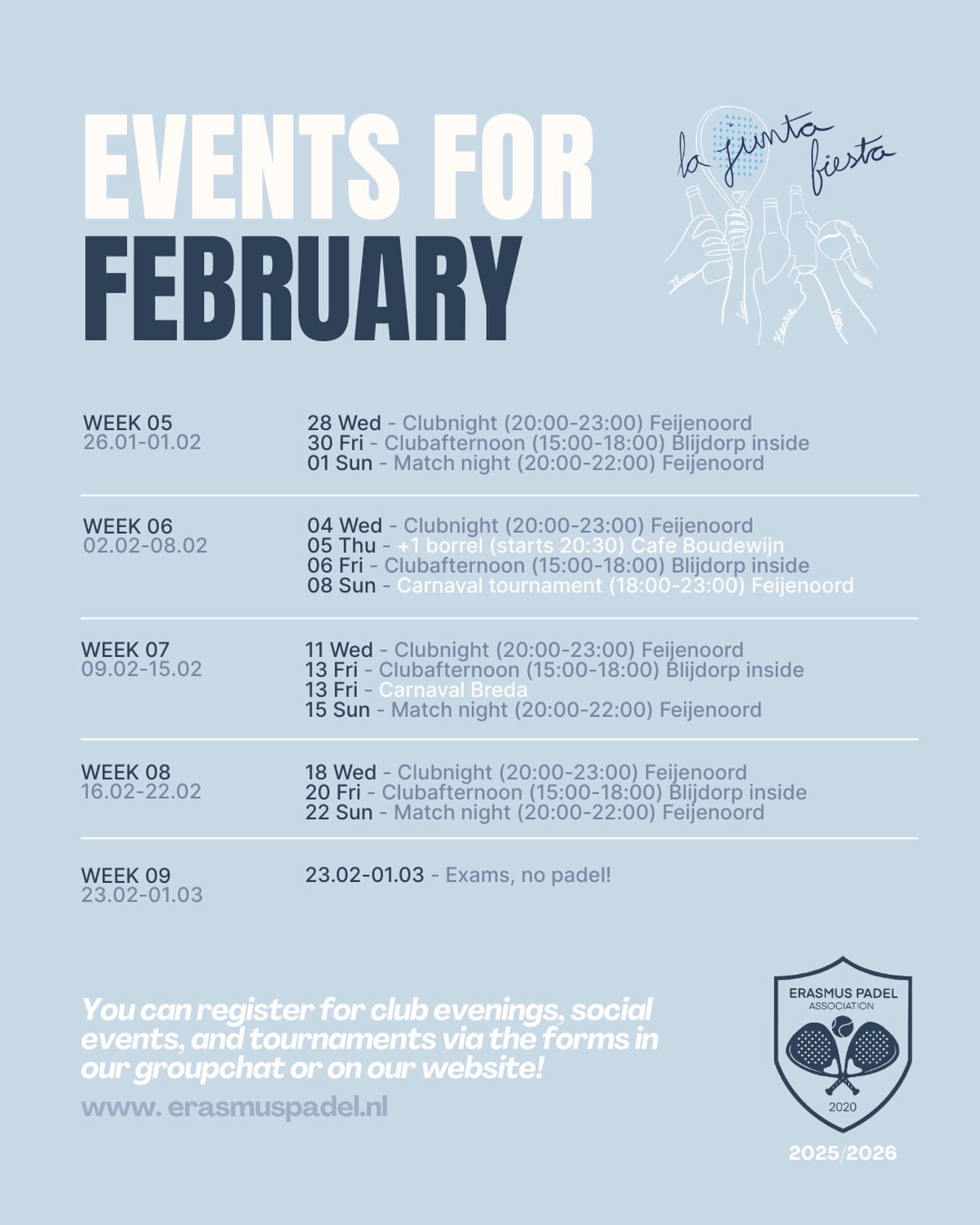 ๐ Schedule of February ๐