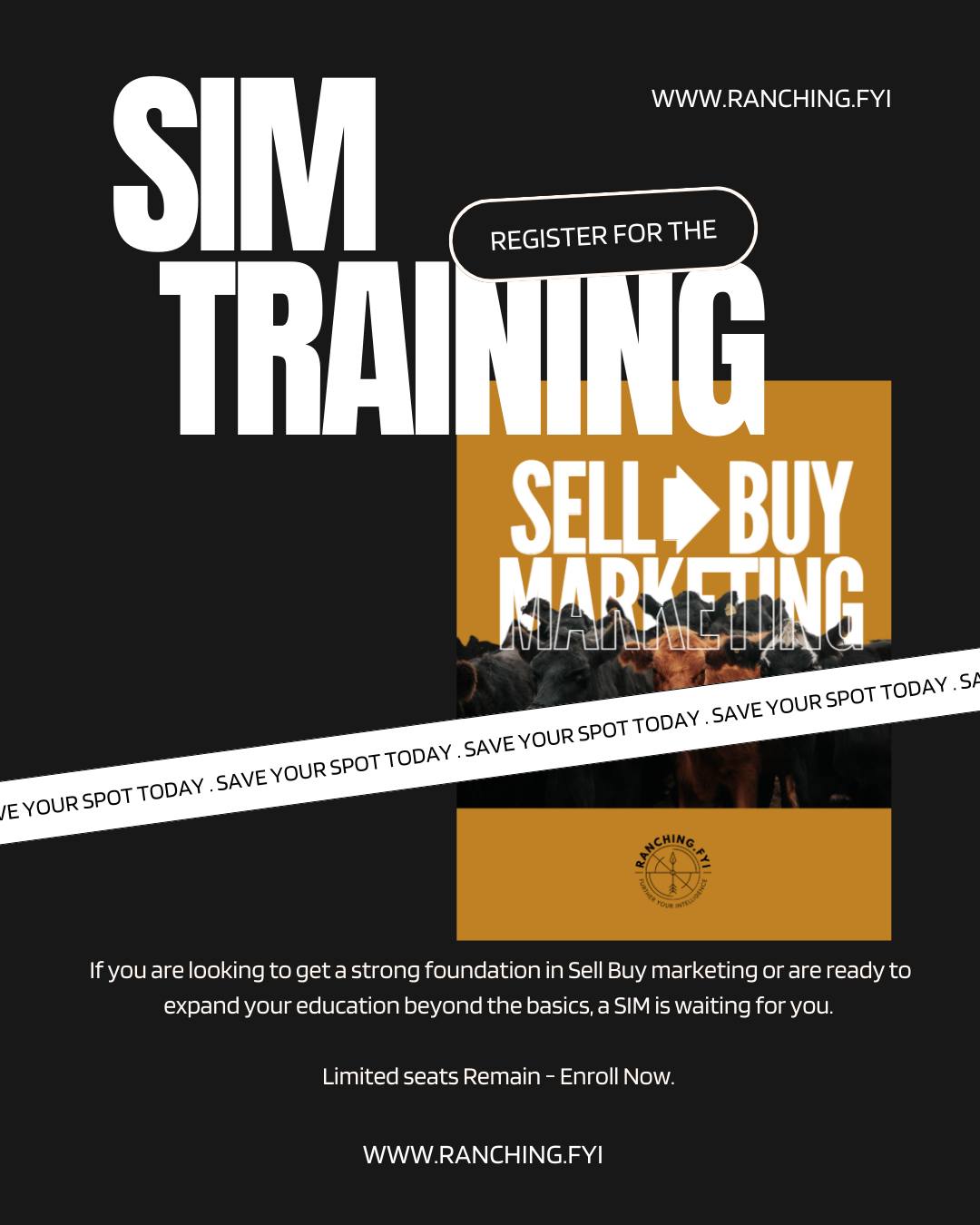 SIM Training.
Sell➧Buy Marketing.
This is where understanding turns into confidence.
Reading about Sell➧Buy is one thing.
Making decisions inside it — with real numbers, real tradeoffs, and real consequences — is what actually builds skill.
That’s what the SIM does.
It gives you a strong foundation if you’re new, and deeper clarity if you’ve already been exposed but want to move past the basics. The learning sticks because the brain learns best by doing.
Limited seats remain.
Registration closes February 11.
If you’ve been waiting for the right time to commit, this is it.
#ranchingfyi #sim2win #sellbuy #ranchmarketing #cattlebusiness #ranchdecisionmaking #agbusiness #ranchstrategy